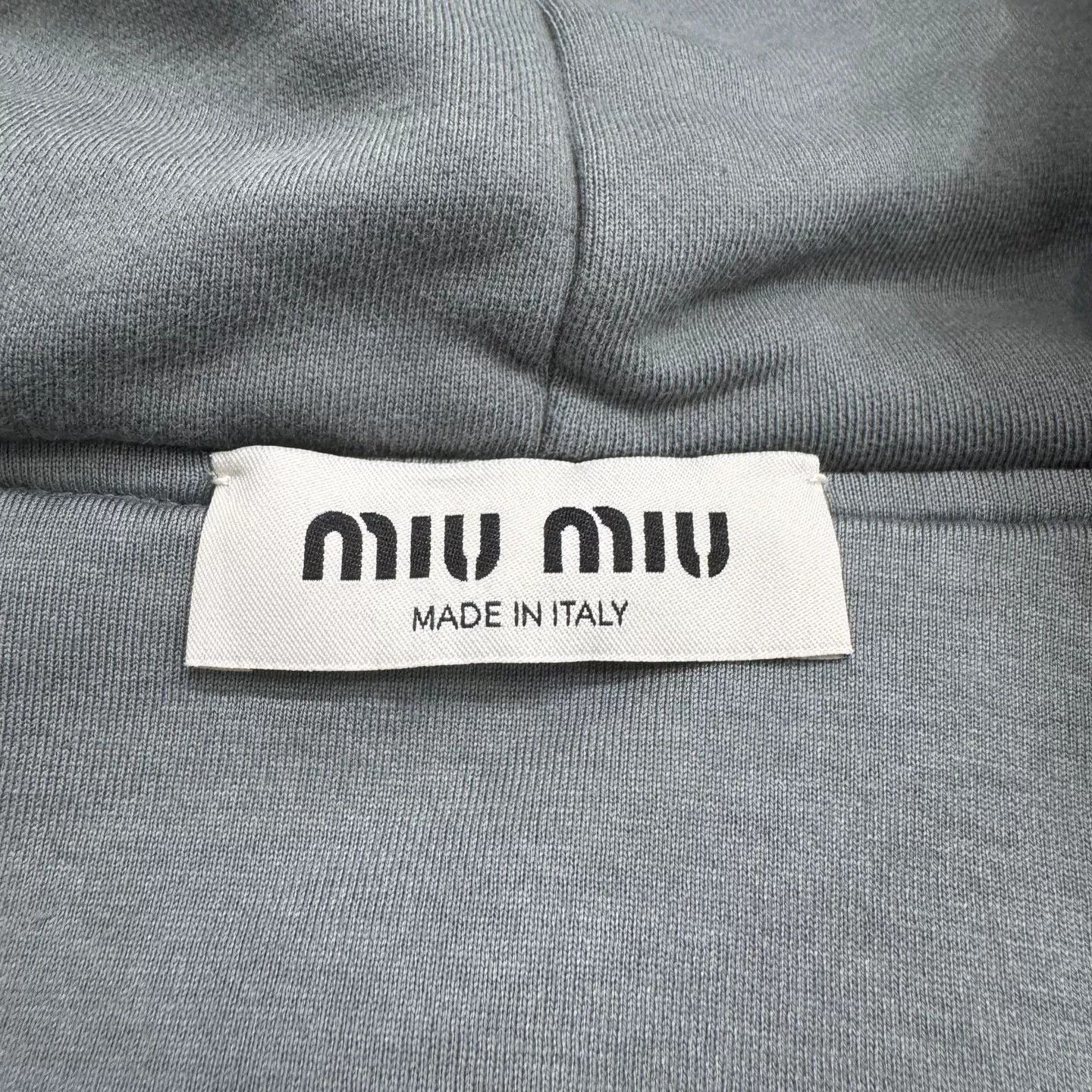 Miu Miu Miu Miu Logo Cotton Zip-Up Hoodie Size XS Size XS / US 0-2 / IT 36-38 - 3 Thumbnail