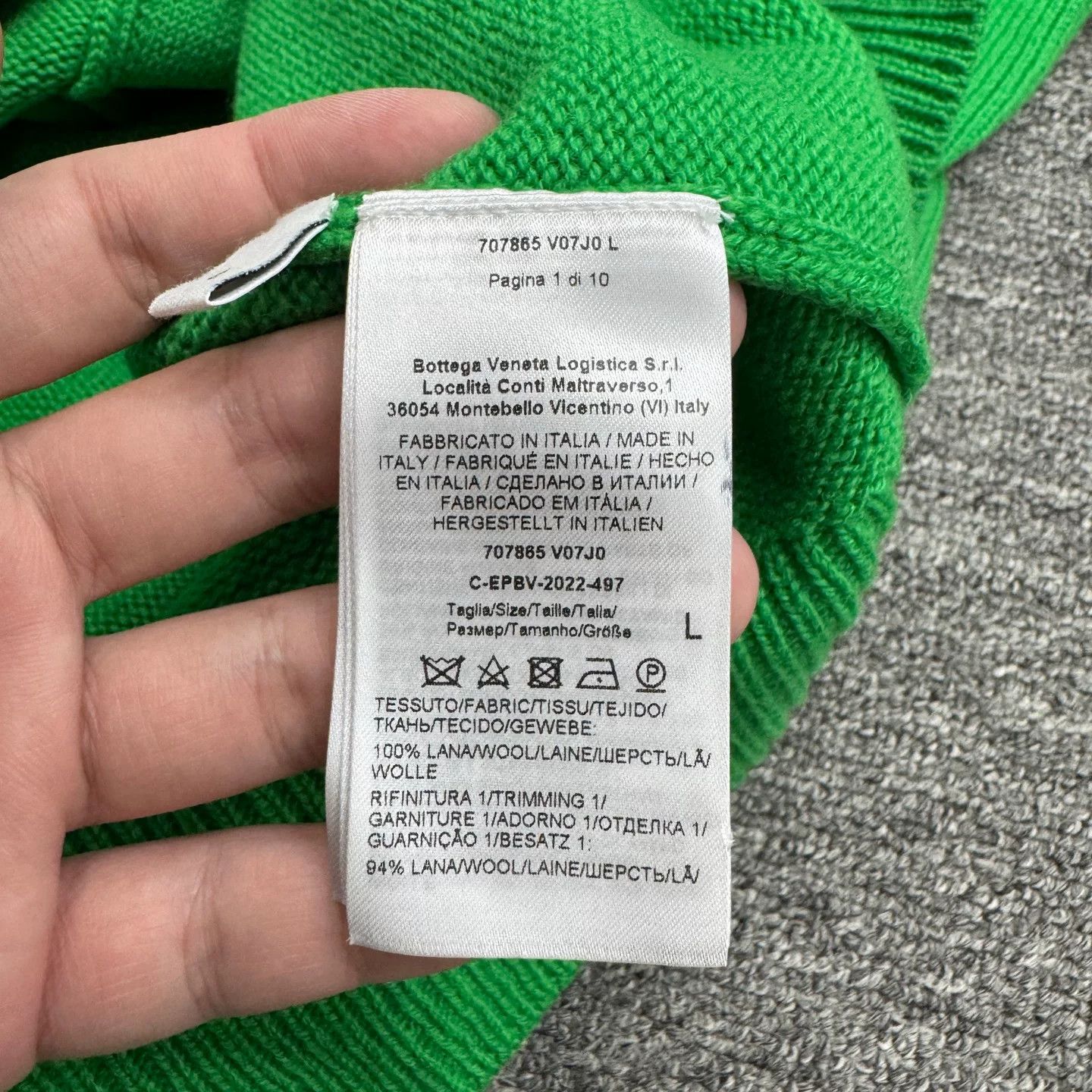 Bottega Veneta Bottega Veneta Green Wool Cardigan Size L Size US L / EU 52-54 / 3 - 5 Thumbnail
