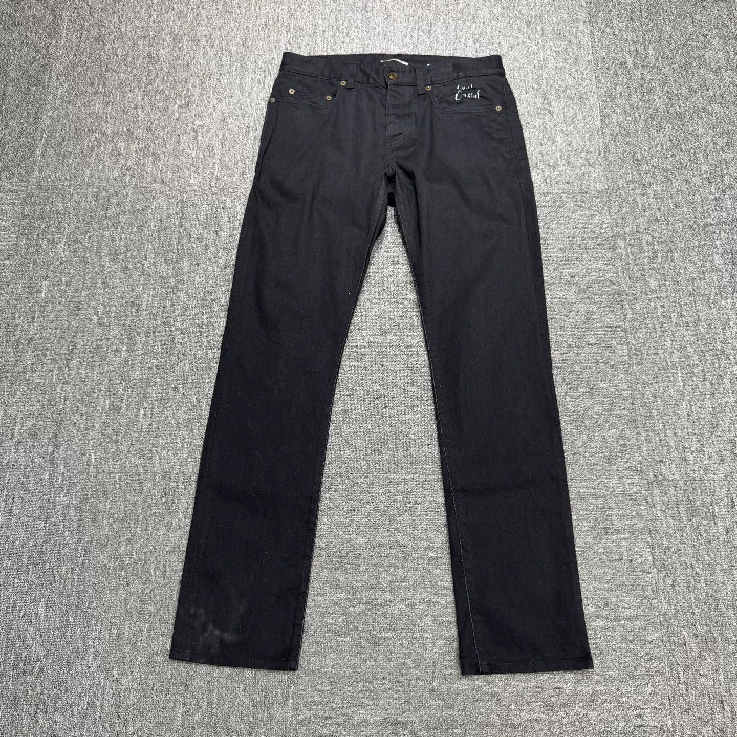 Saint Laurent Paris Saint Laurent Embroidered Logo Jeans Size 31 Size US 31 - 2 Thumbnail