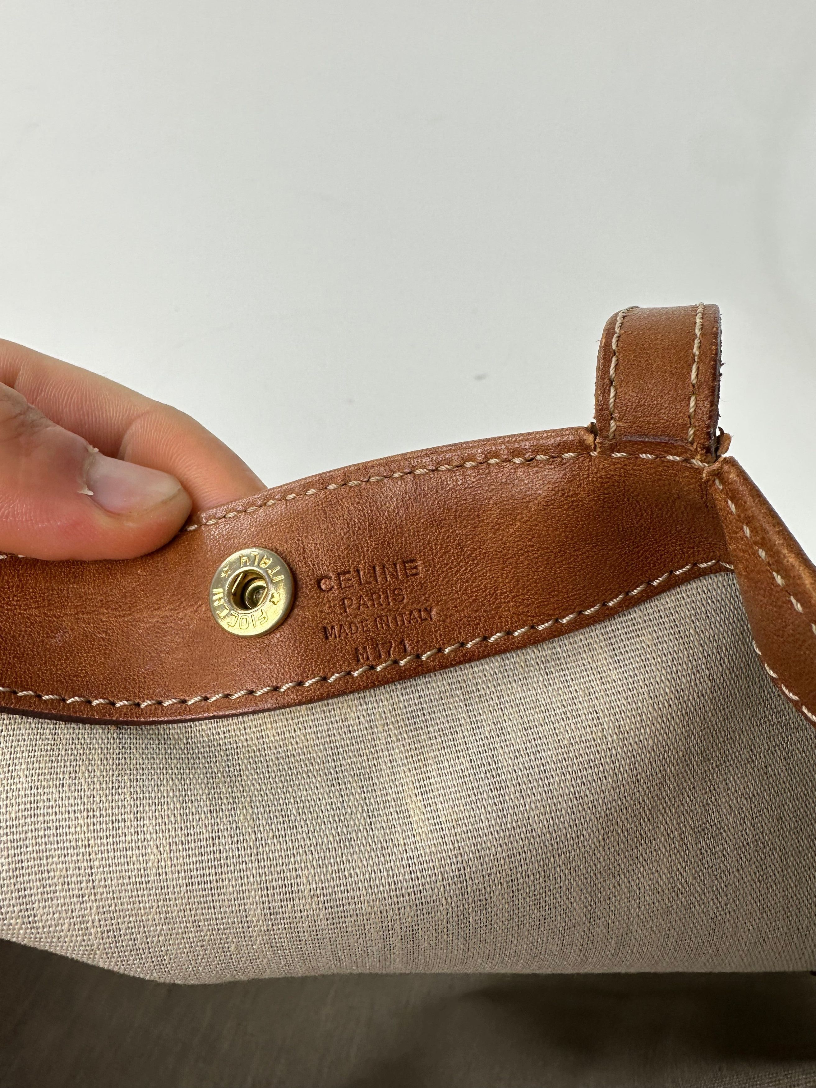 Celine Vintage Macadam Canvas Tote Bag Dark Brown Size ONE SIZE - 4 Thumbnail