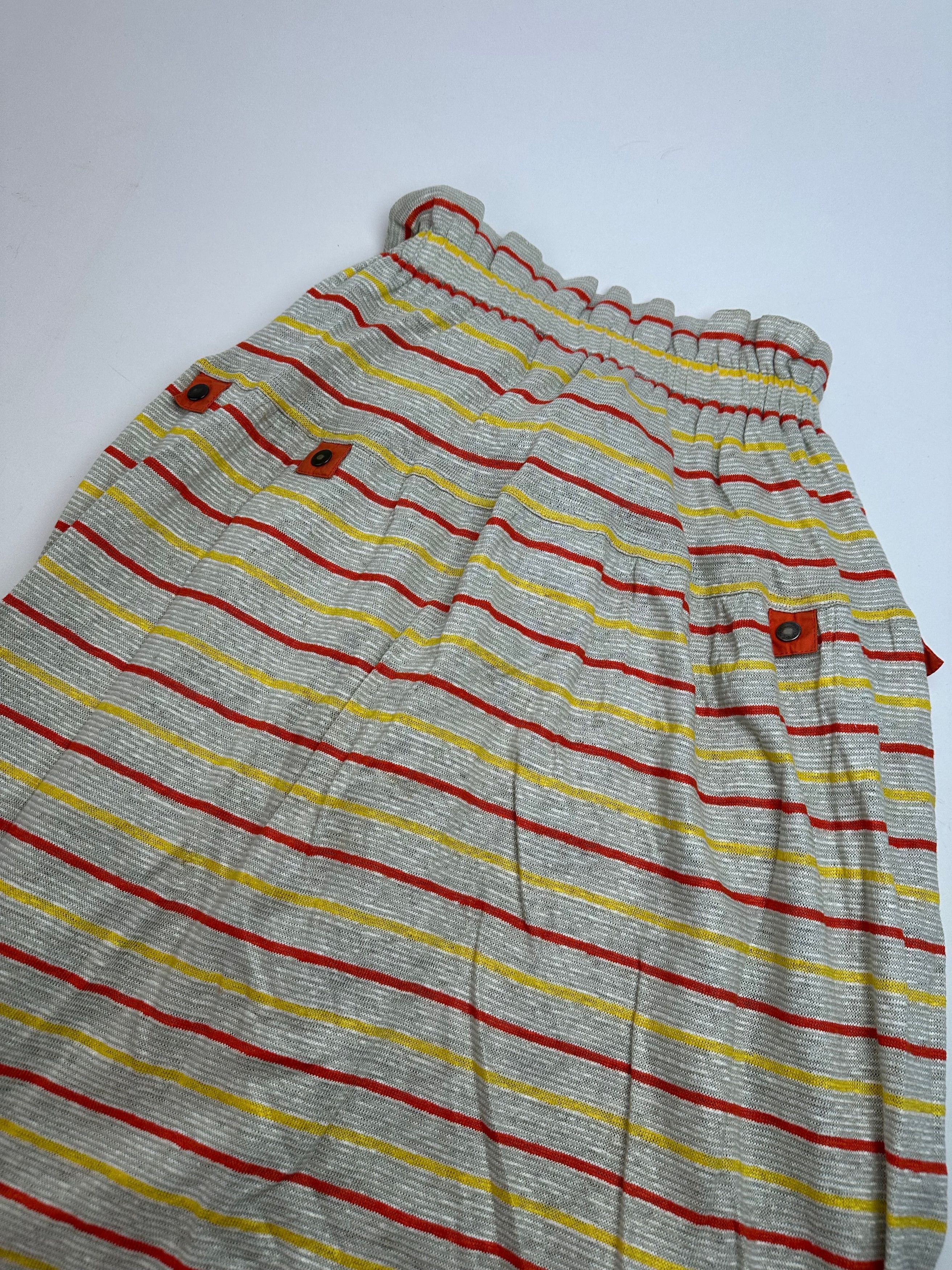 Dior Vintage Sport Striped Knit Midi Skirt Grey Size 30" / US 8 / IT 44 - 10 Thumbnail
