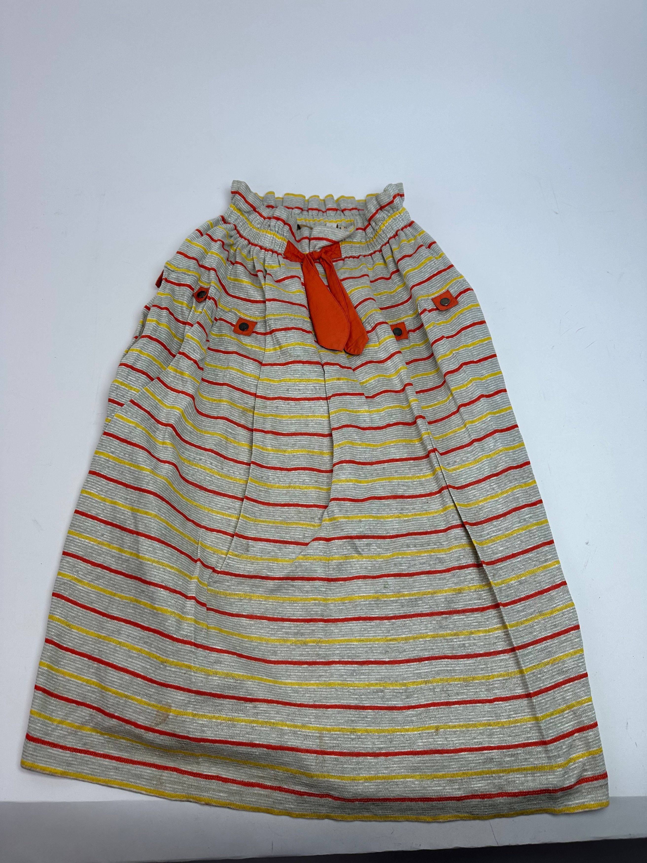 Dior Vintage Sport Striped Knit Midi Skirt Grey Size 30" / US 8 / IT 44 - 6 Thumbnail