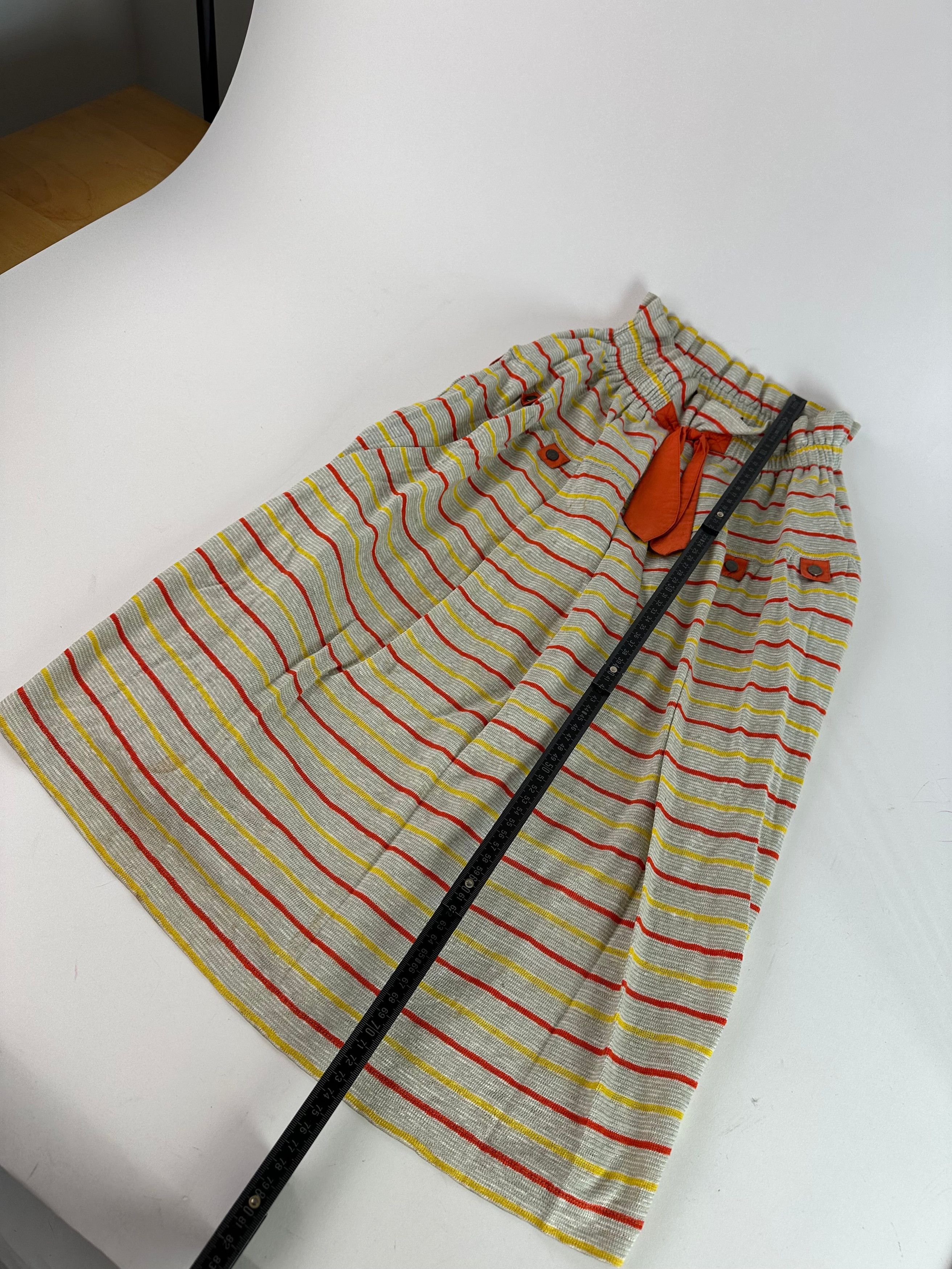 Dior Vintage Sport Striped Knit Midi Skirt Grey Size 30" / US 8 / IT 44 - 7 Thumbnail