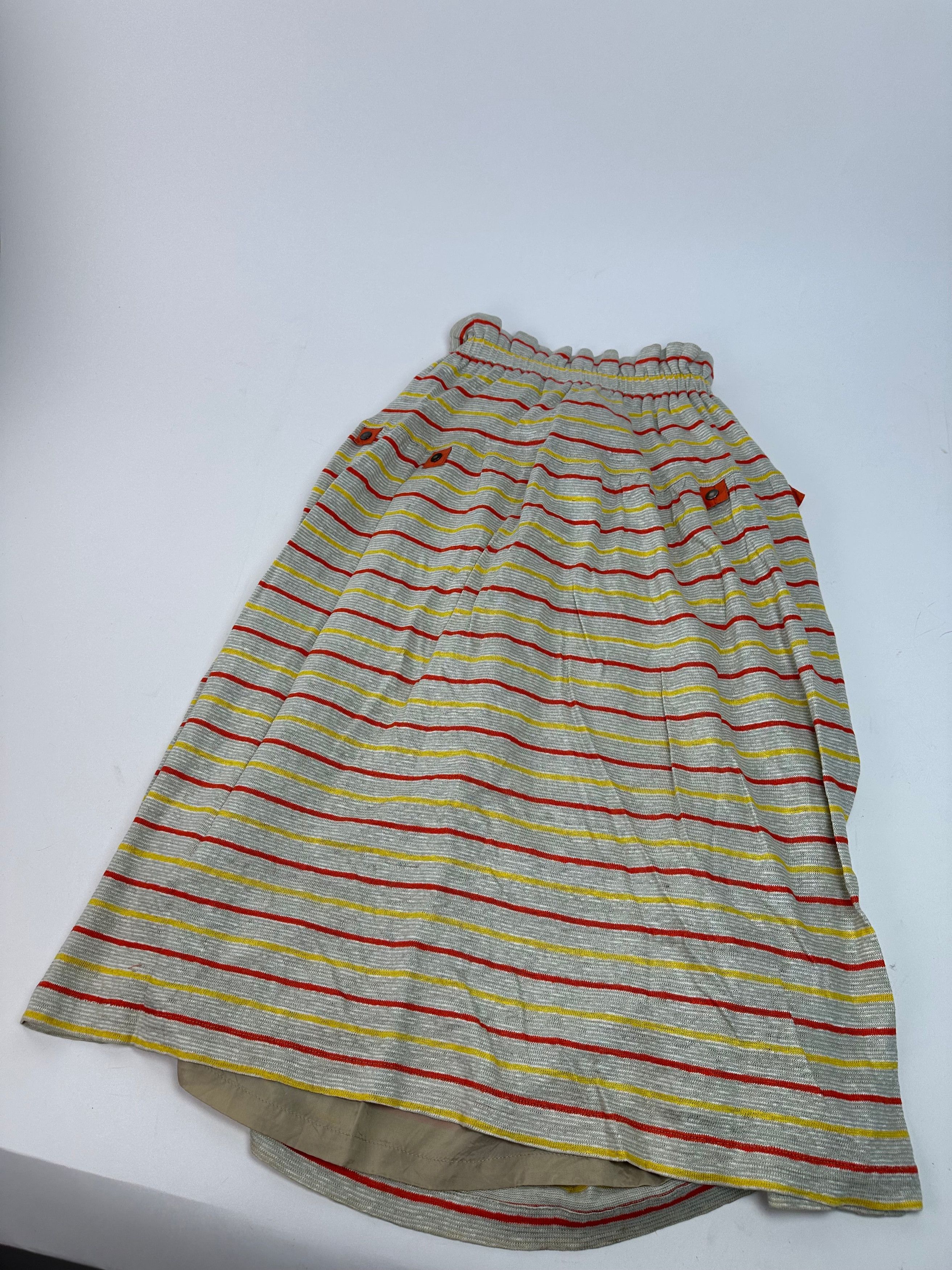 Dior Vintage Sport Striped Knit Midi Skirt Grey Size 30" / US 8 / IT 44 - 9 Thumbnail