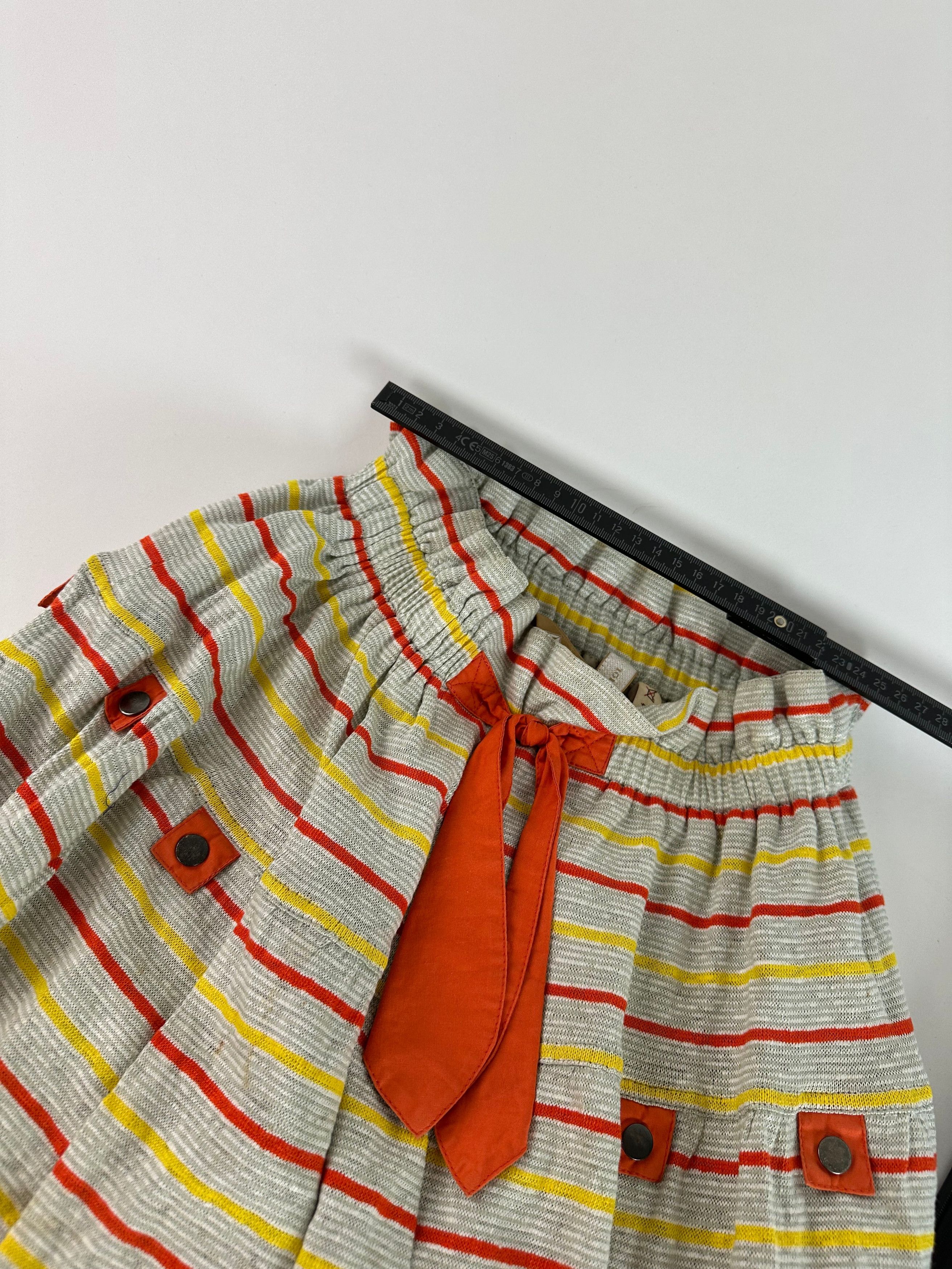 Dior Vintage Sport Striped Knit Midi Skirt Grey Size 30" / US 8 / IT 44 - 8 Thumbnail