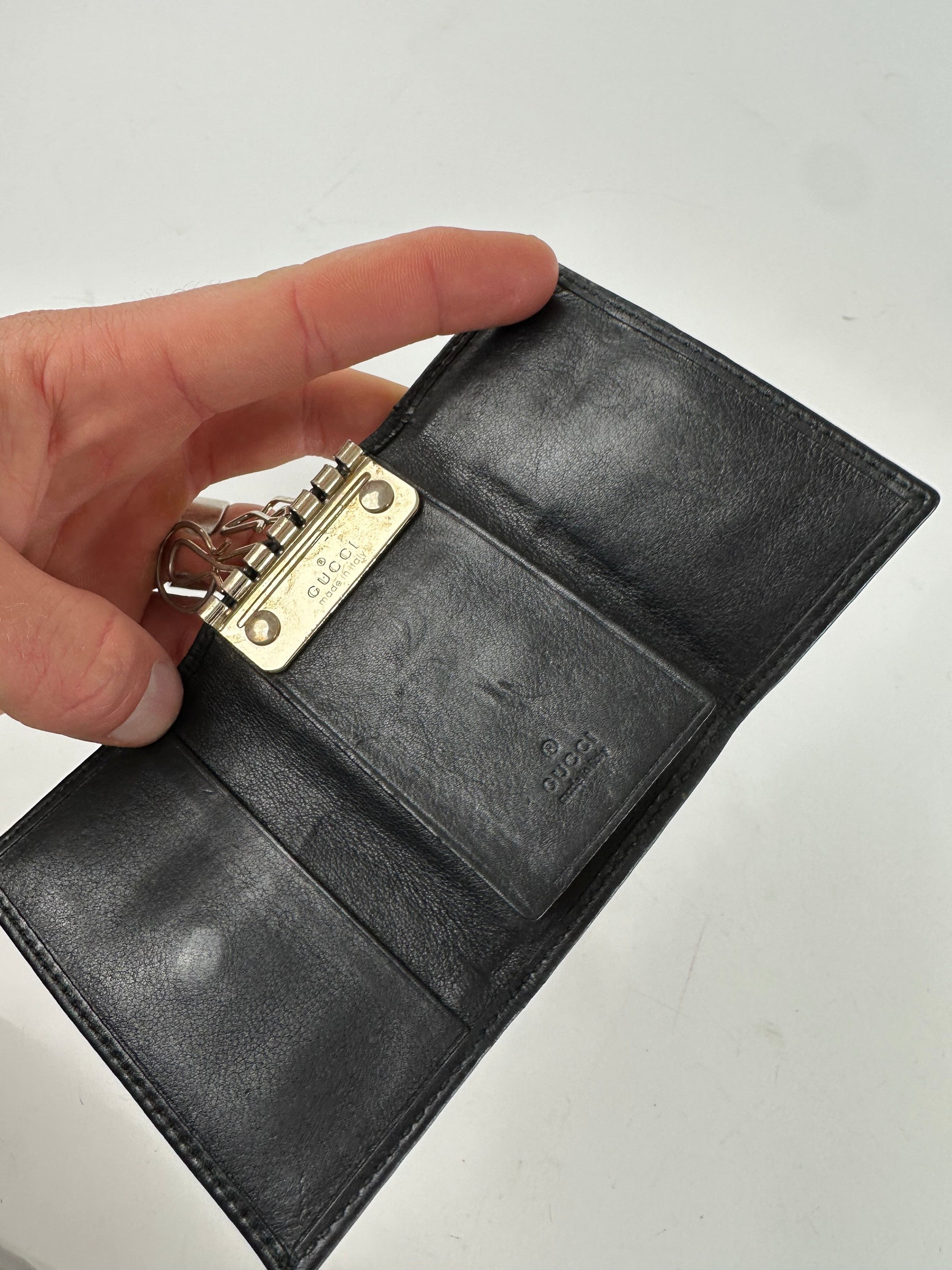 Gucci Vintage ssima Leather Key Holder Black Size ONE SIZE - 3 Thumbnail
