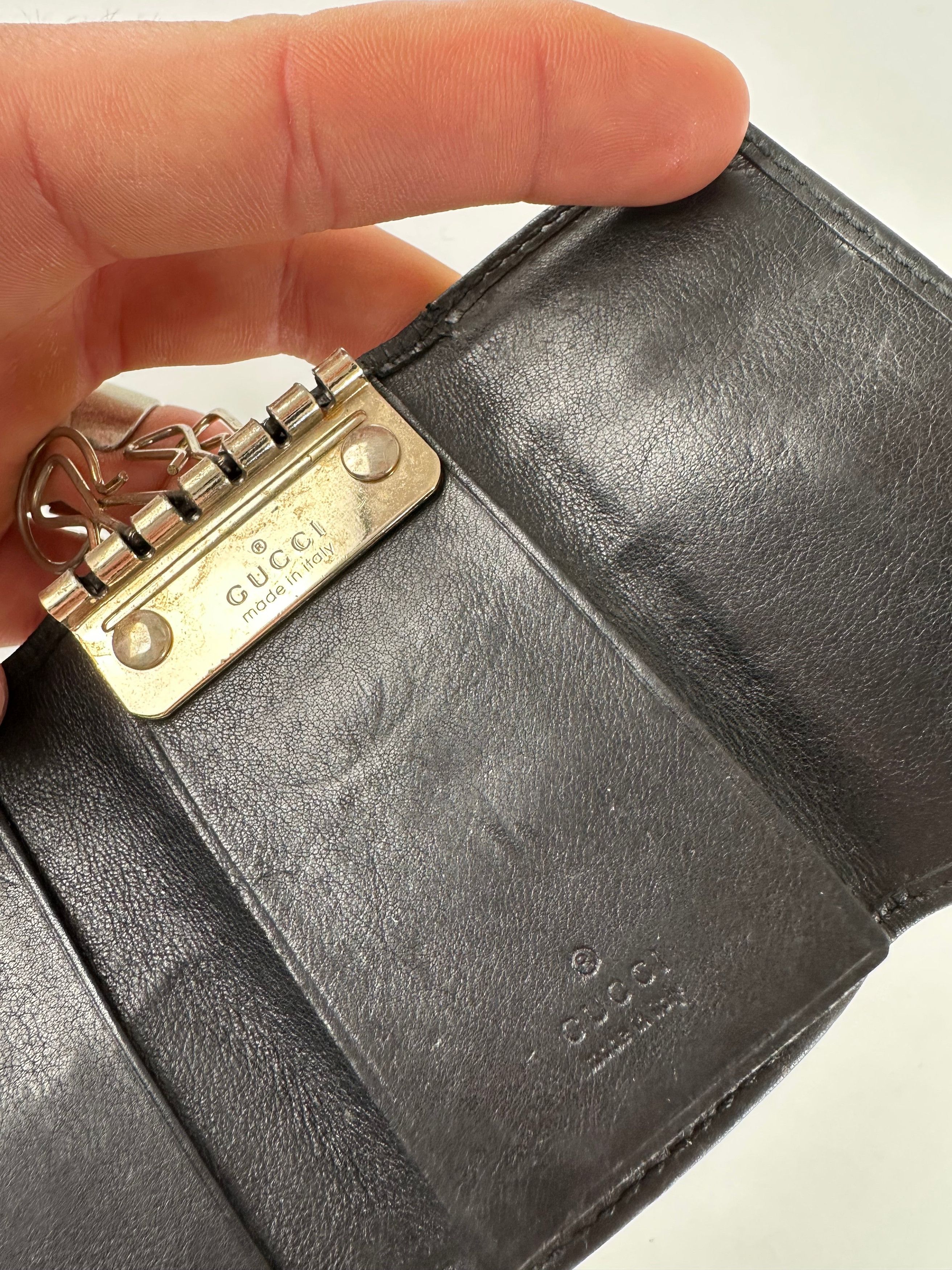 Gucci Vintage ssima Leather Key Holder Black Size ONE SIZE - 8 Thumbnail