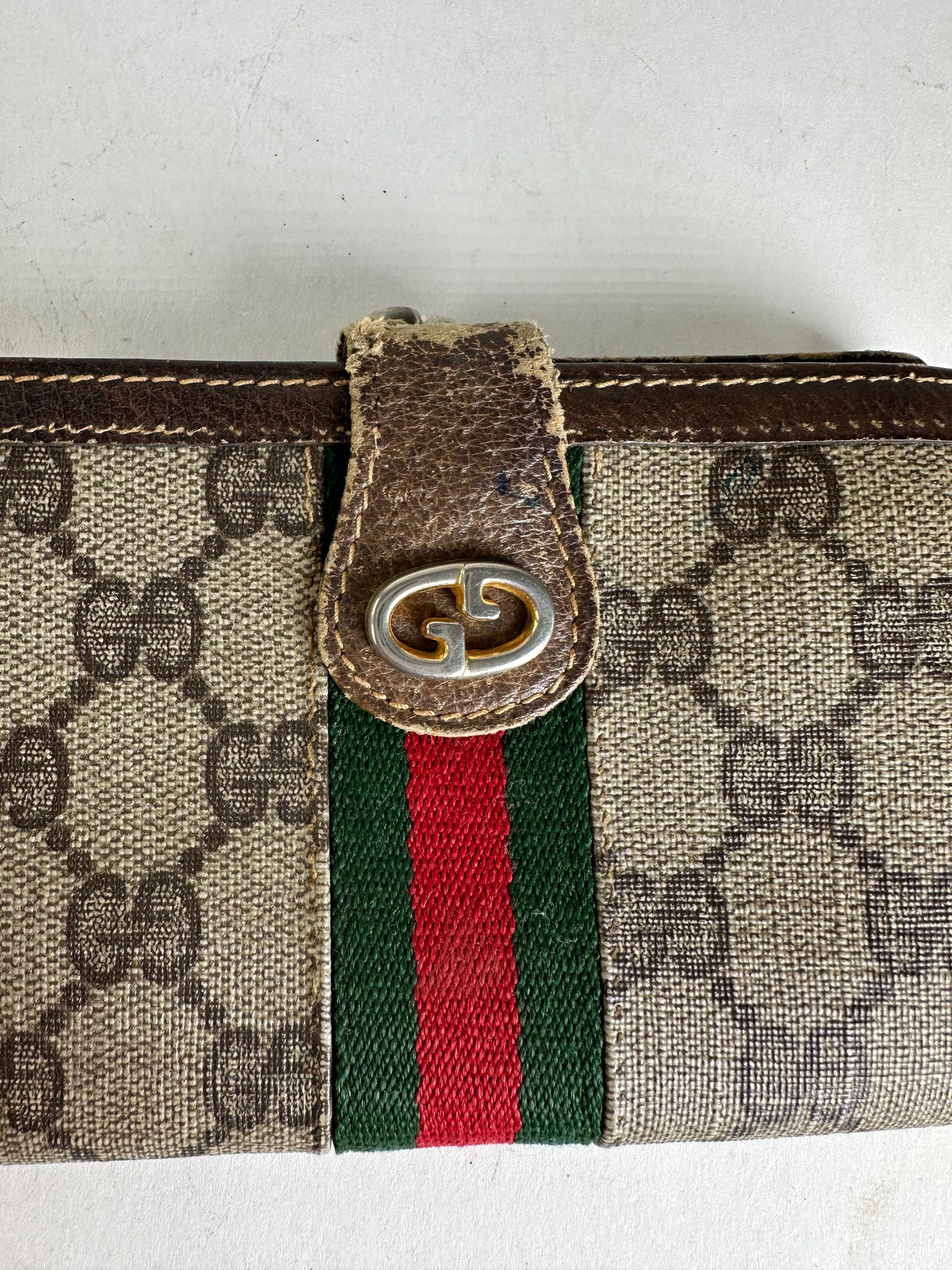 Gucci Vintage GG Monogram Canvas Wallet Brown Size ONE SIZE - 7 Thumbnail