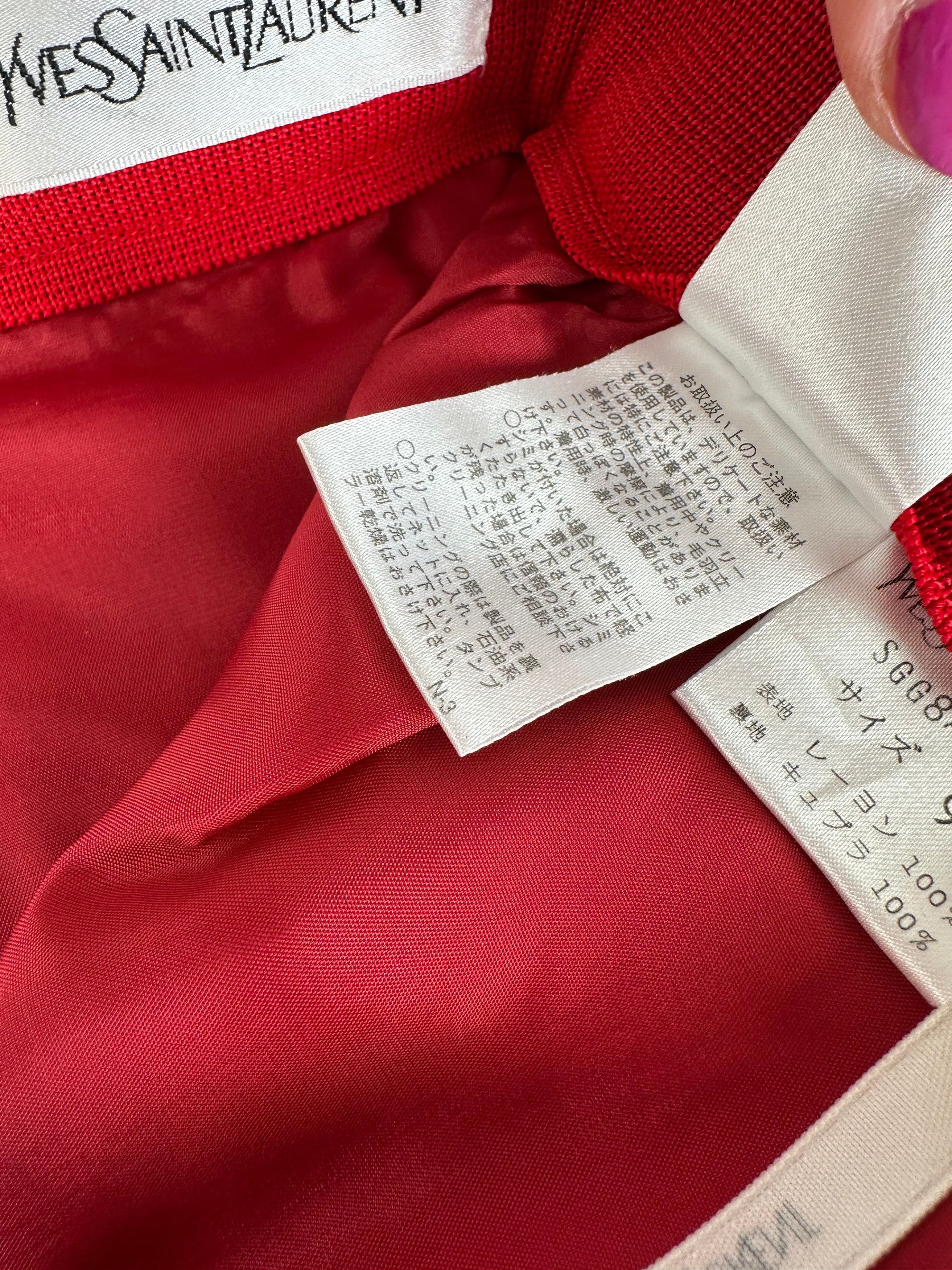 Yves Saint Laurent Vintage Wool Skirt Red S Size 27" / US 4 / IT 40 - 10 Thumbnail