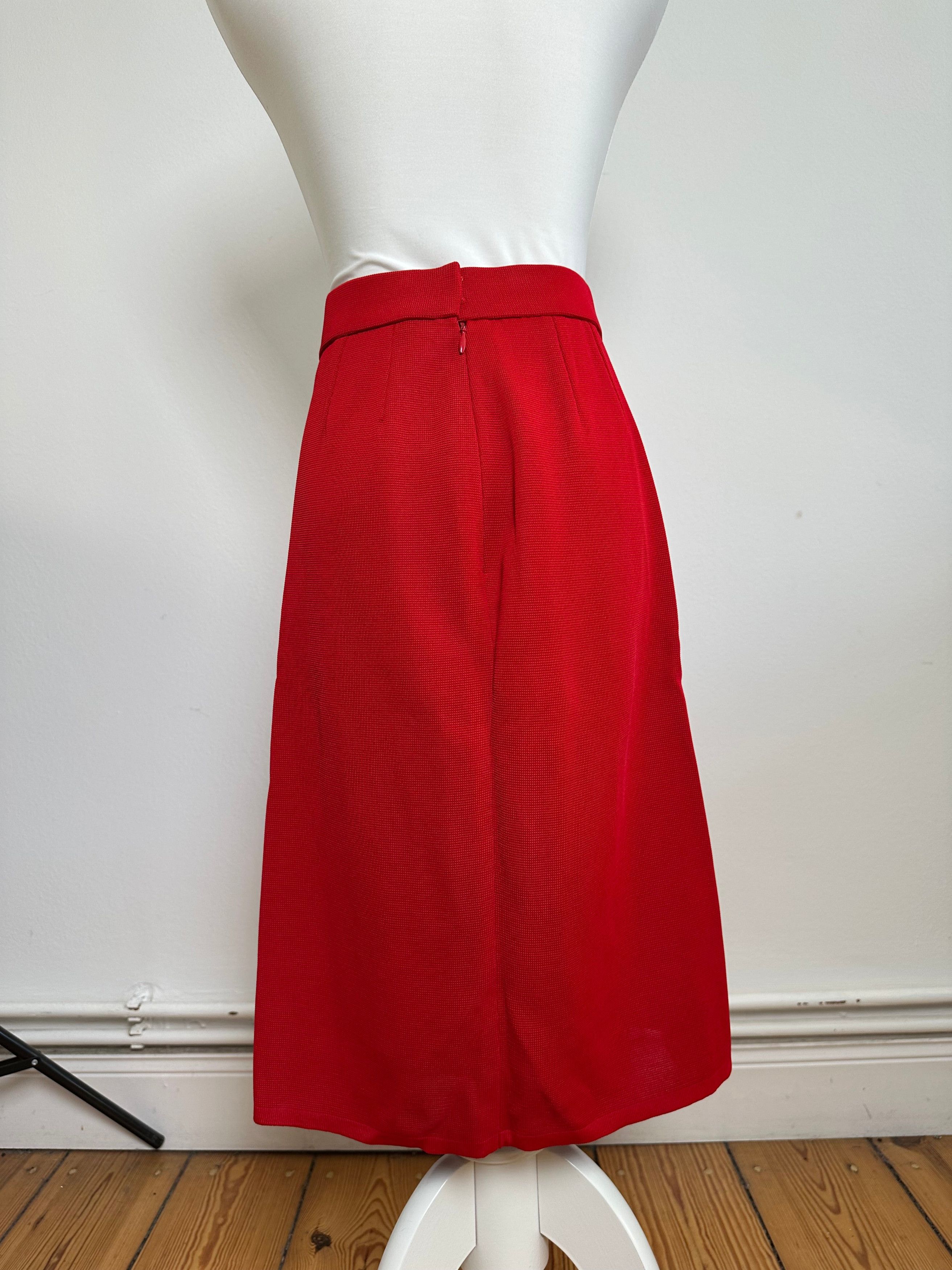 Yves Saint Laurent Vintage Wool Skirt Red S Size 27" / US 4 / IT 40 - 13 Thumbnail