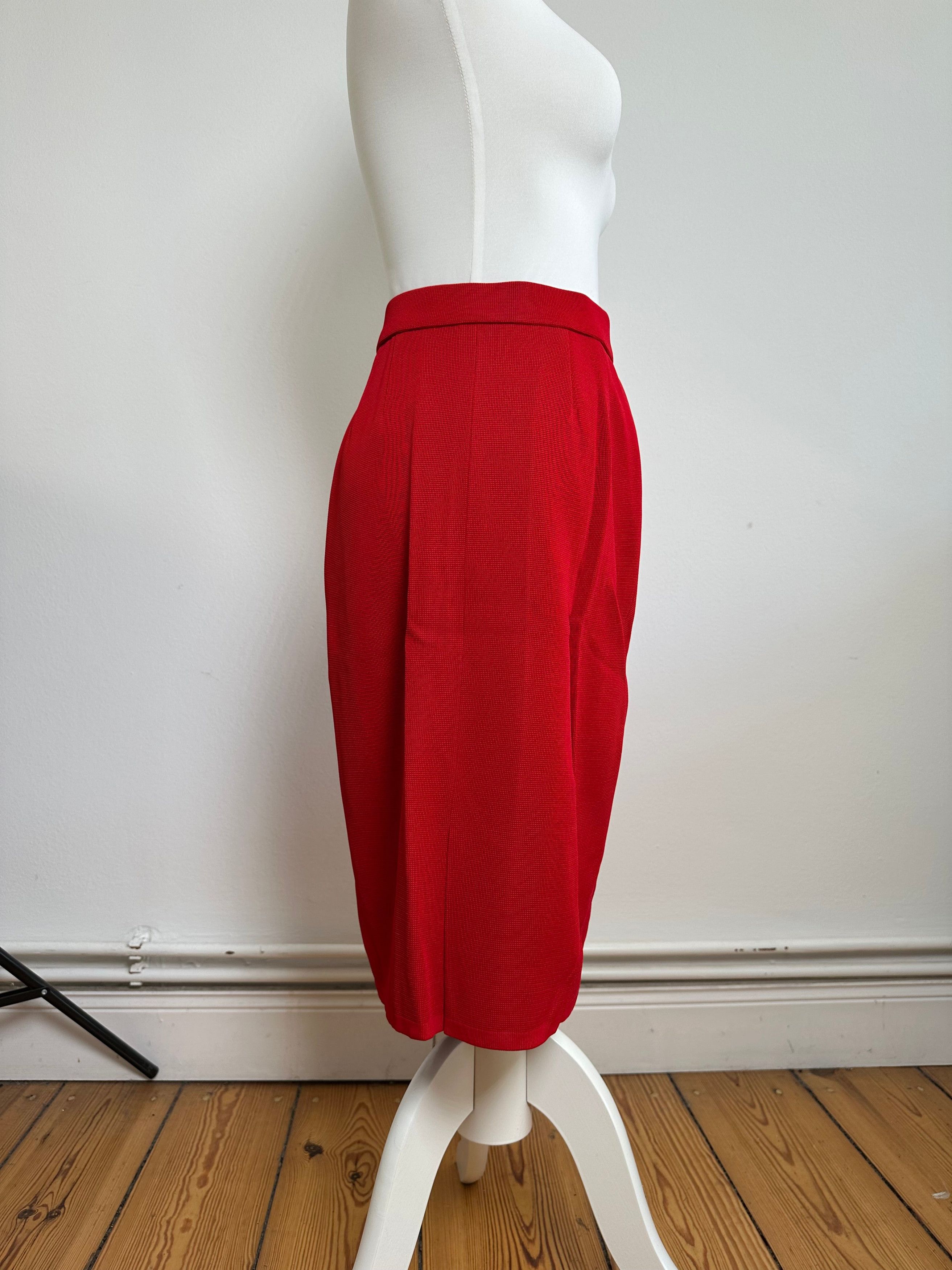Yves Saint Laurent Vintage Wool Skirt Red S Size 27" / US 4 / IT 40 - 2 Thumbnail