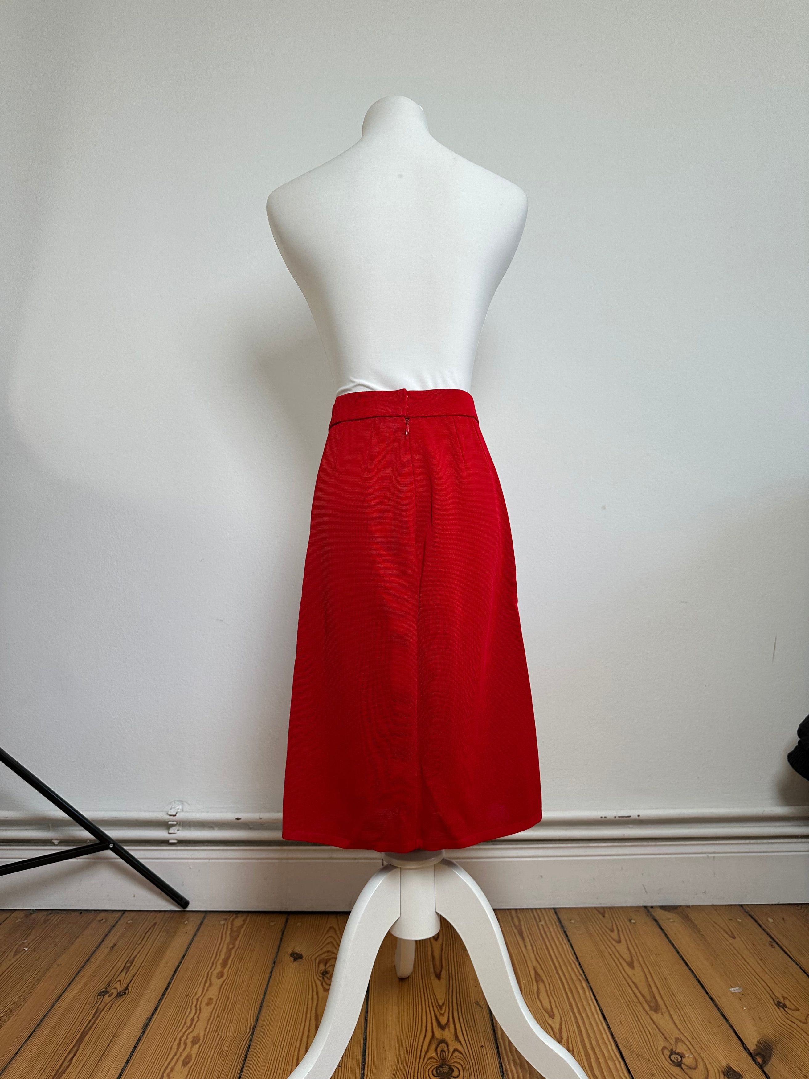 Yves Saint Laurent Vintage Wool Skirt Red S Size 27" / US 4 / IT 40 - 3 Thumbnail