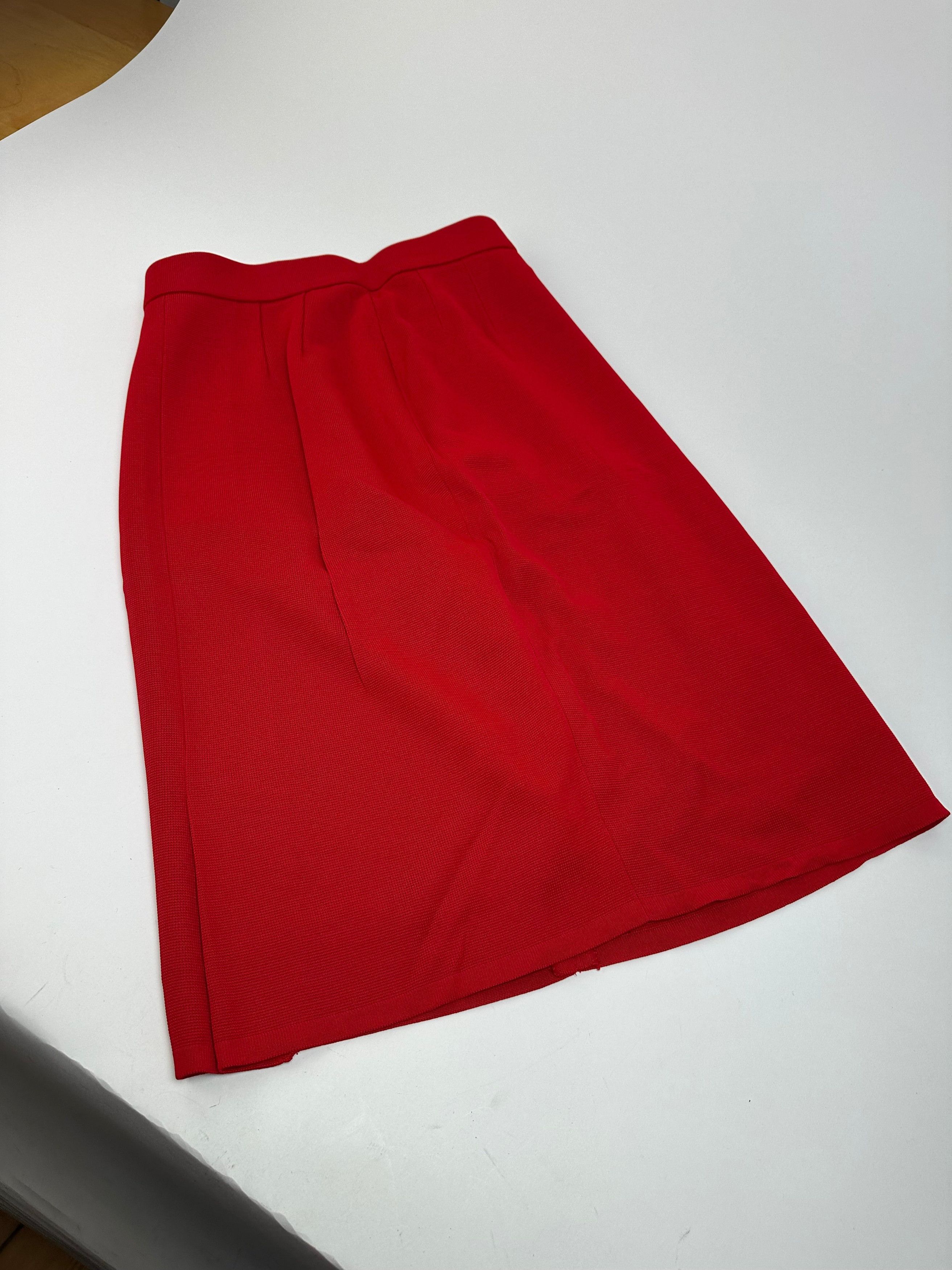 Yves Saint Laurent Vintage Wool Skirt Red S Size 27" / US 4 / IT 40 - 4 Thumbnail