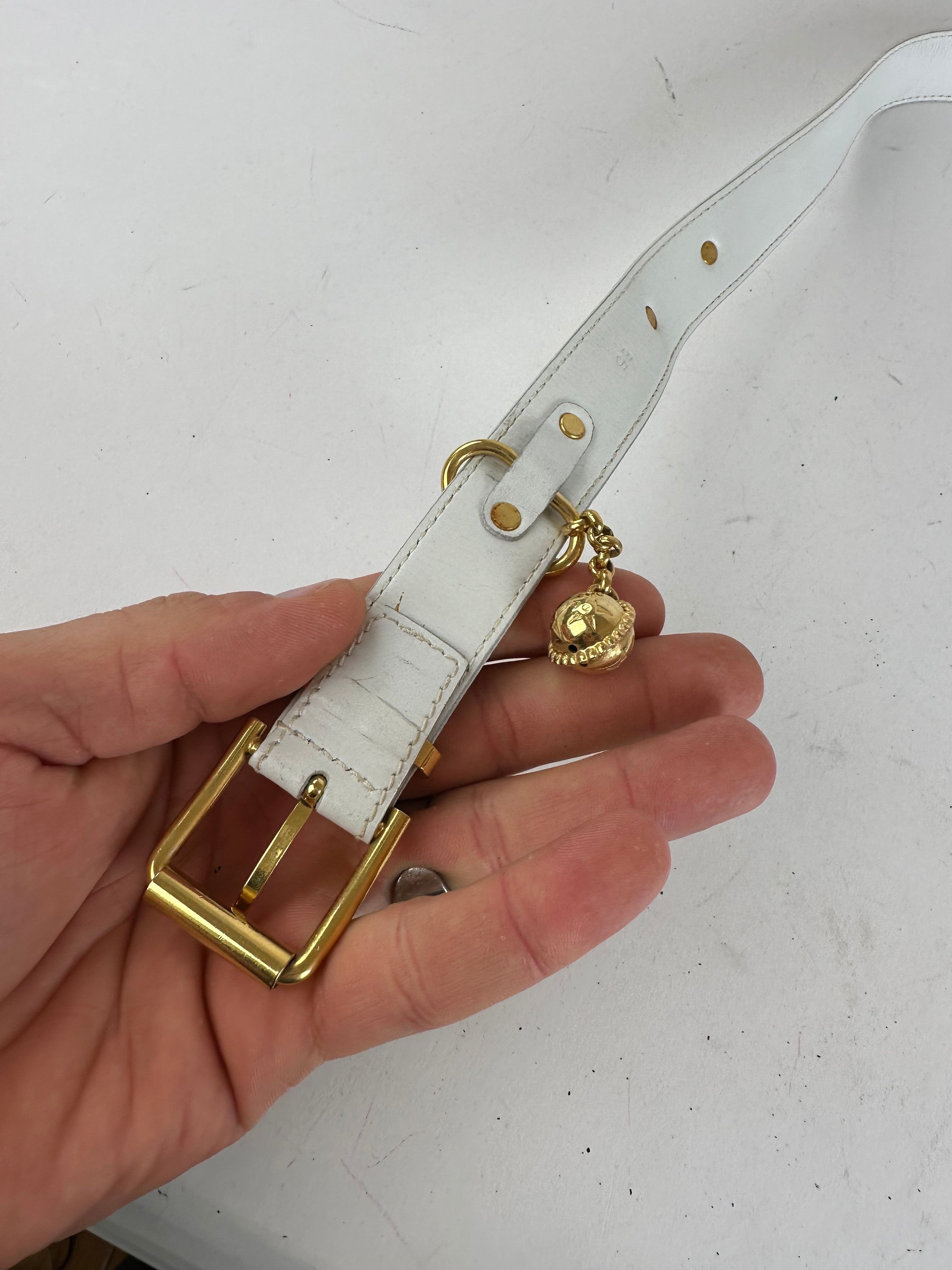 Celine Vintage Belt White Leather Size ONE SIZE - 5 Thumbnail