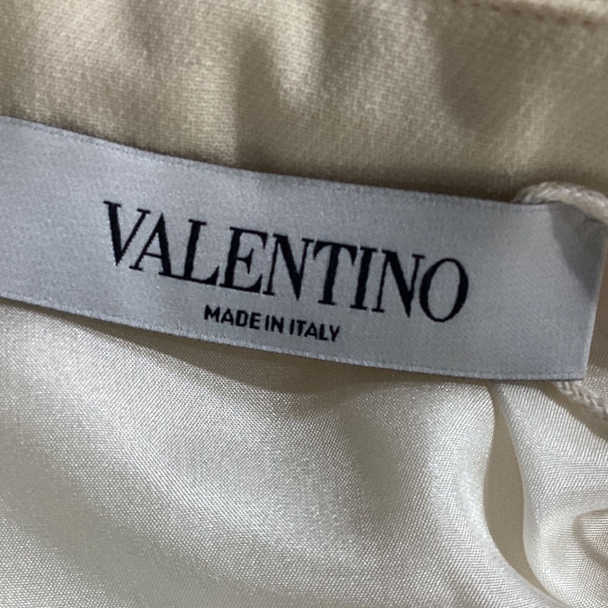 Valentino Valentino Pleated Striped Crepe Mini Skirt in Cream Wool Size 24" / US 00 / IT 34 - 4 Thumbnail