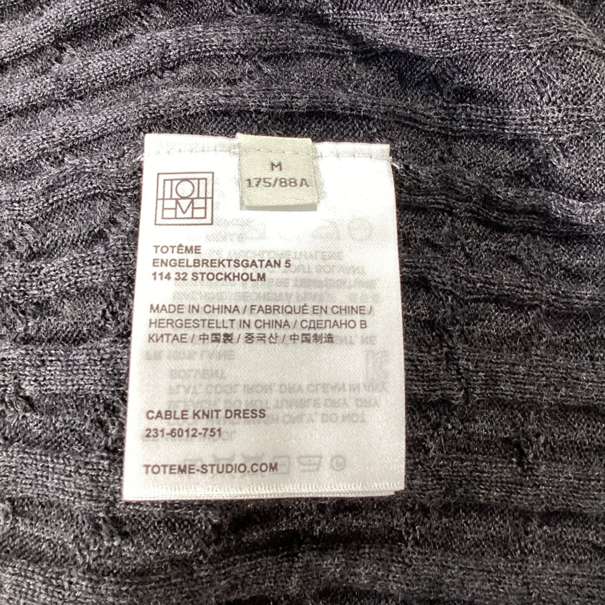 Toteme Totême Cable Knit Midi Dress in Grey Wool Size XXS / US 00 / IT 34 - 6 Thumbnail
