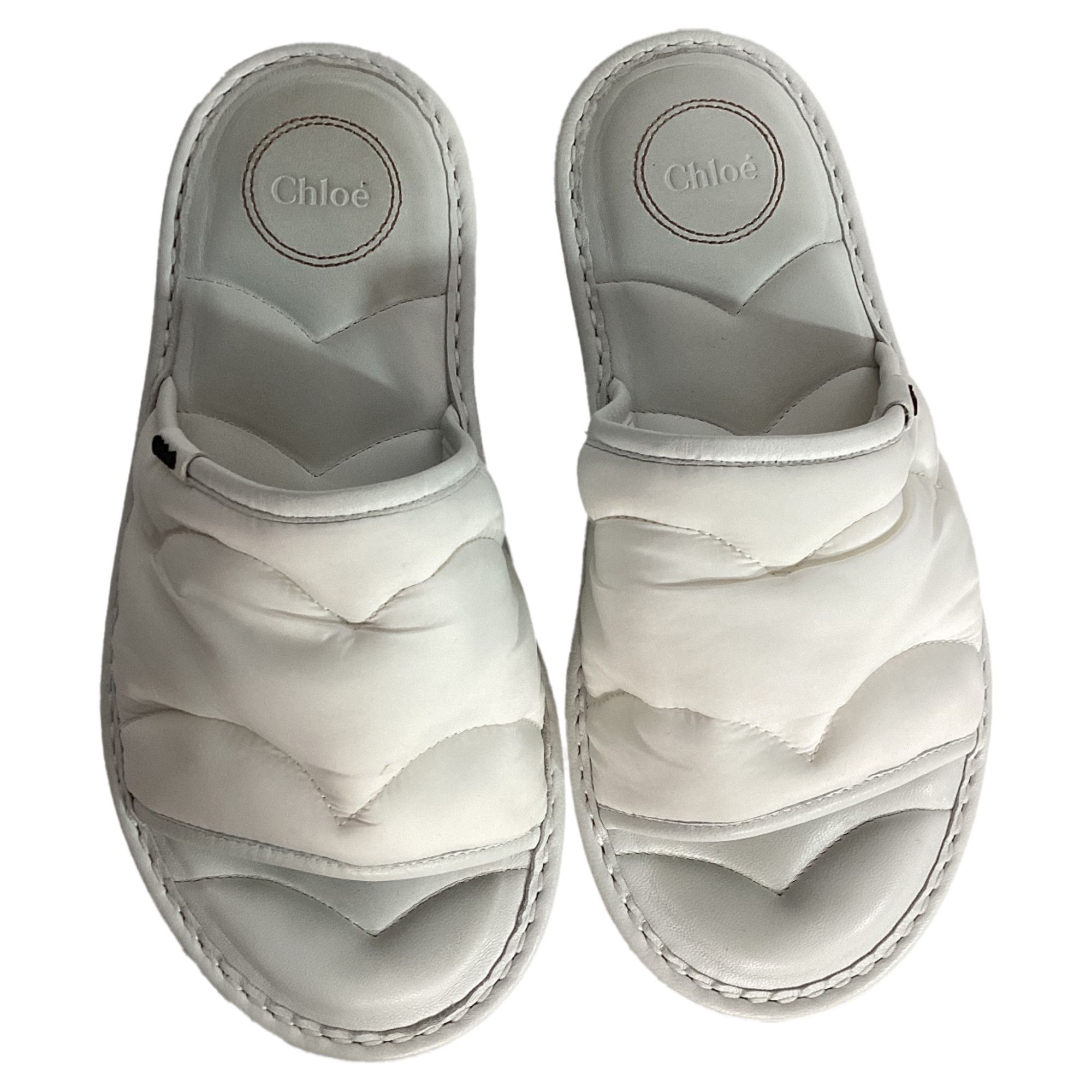 Chloe Chloé Maxie Slip-on Flat Sandals in White Nylon Size US 6 / IT 36 - 5 Thumbnail