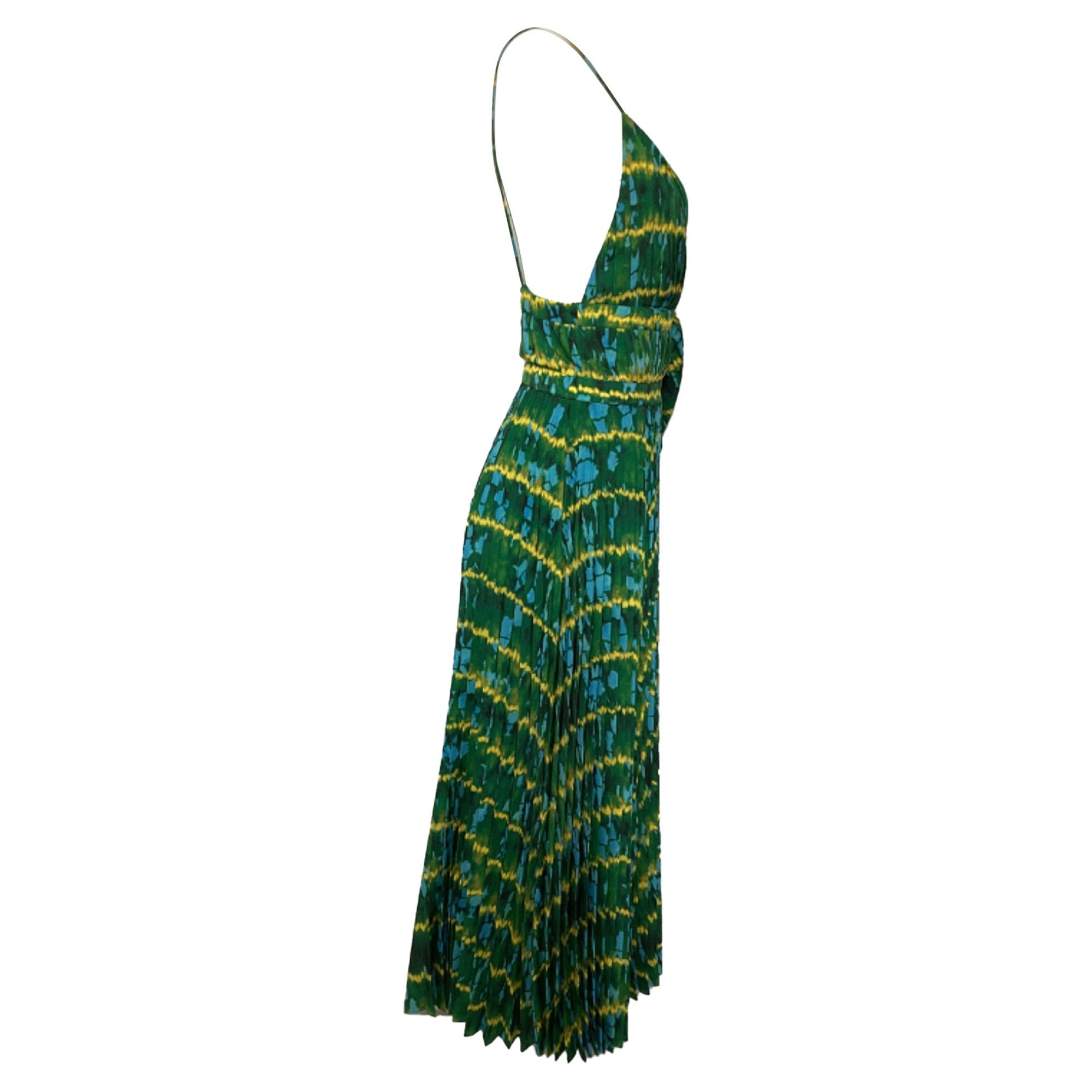 Altuzarra Altuzarra Winda Double-belted Pleated Tie-dyed Maxi Dress In Size XS / US 0-2 / IT 36-38 - 4 Thumbnail