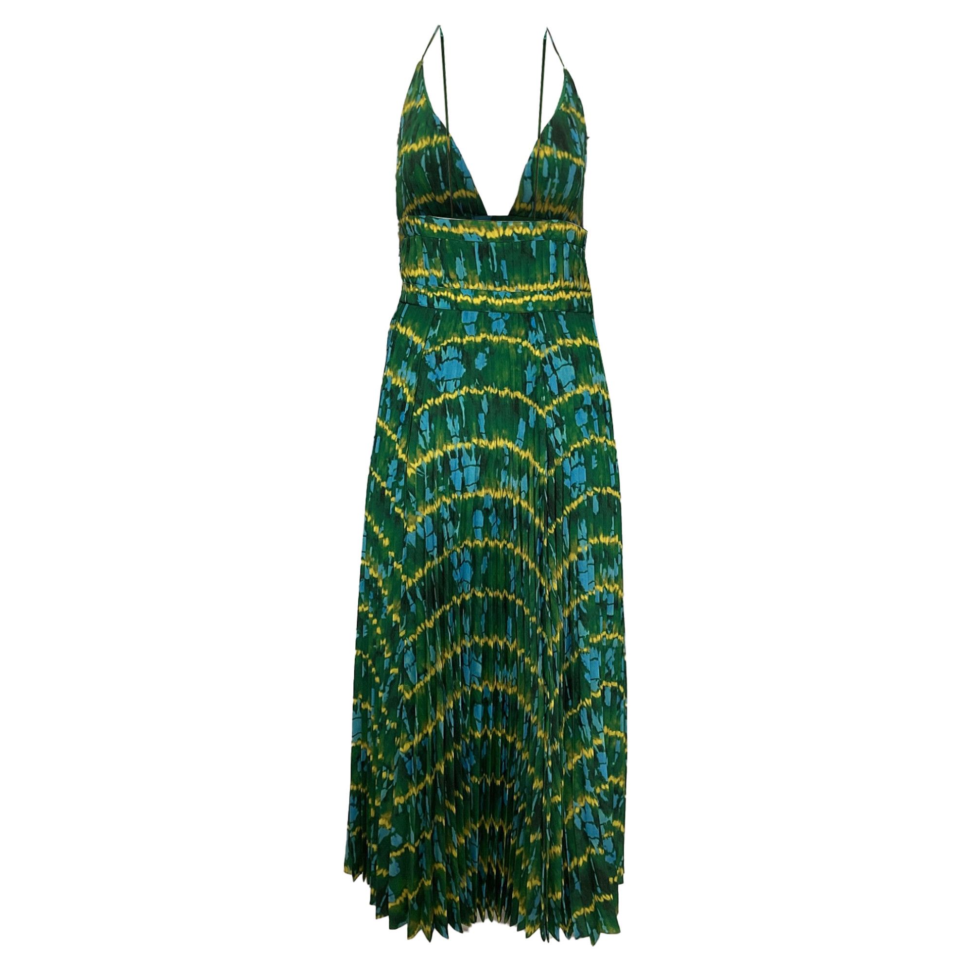 Altuzarra Altuzarra Winda Double-belted Pleated Tie-dyed Maxi Dress In Size XS / US 0-2 / IT 36-38 - 3 Thumbnail