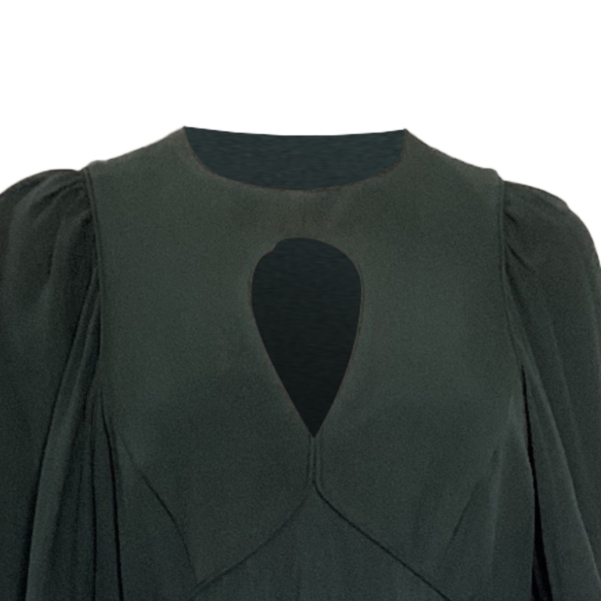 Zimmermann Zimmermann Keyhole Balloon-Sleeve Crepe Midi Dress in Green Size S / US 4 / IT 40 - 2 Thumbnail