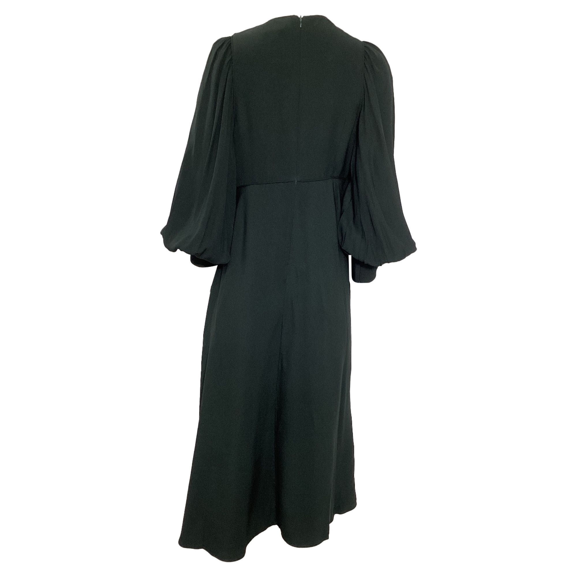 Zimmermann Zimmermann Keyhole Balloon-Sleeve Crepe Midi Dress in Green Size S / US 4 / IT 40 - 4 Thumbnail