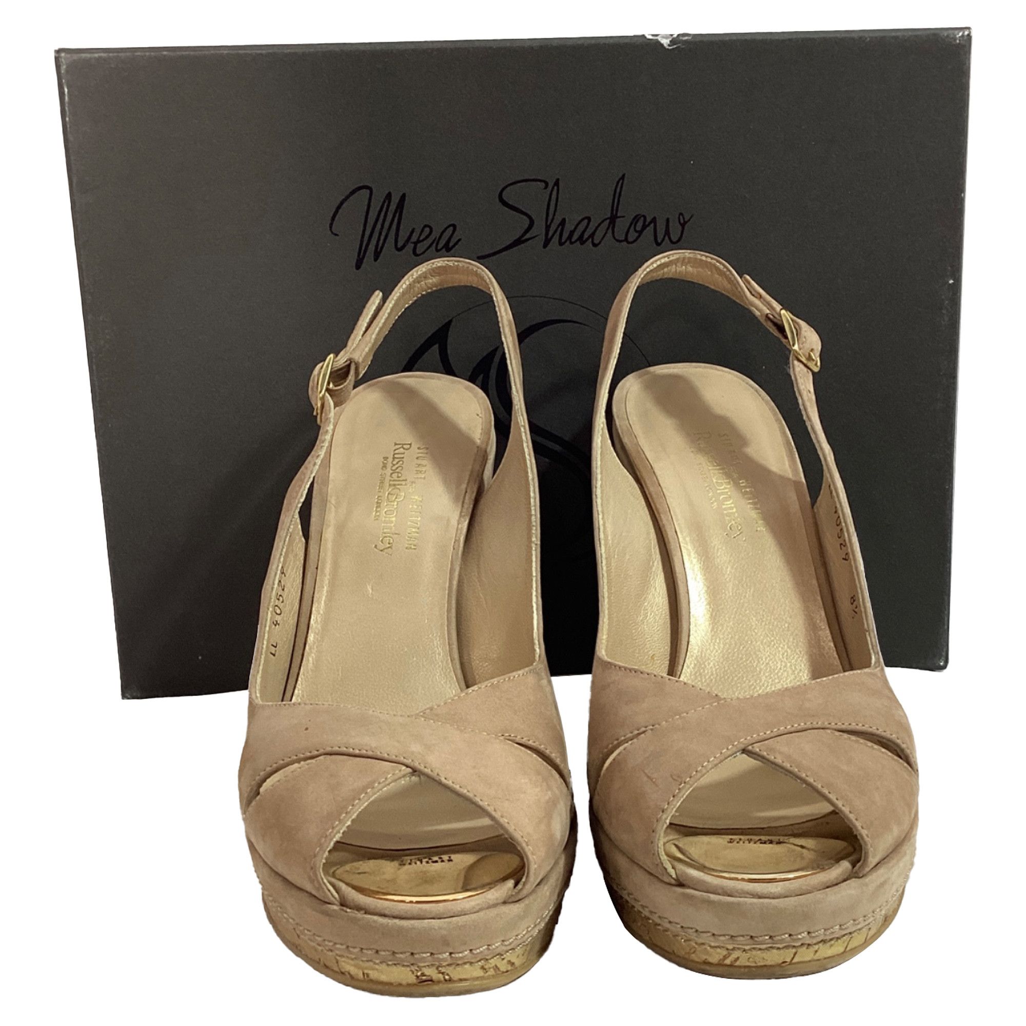 Stuart Weitzman Stuart Weitzman Peep-Toe Slingback Wedge Pumps in Brown Sue Size US 9.5 / IT 39.5 - 8 Thumbnail