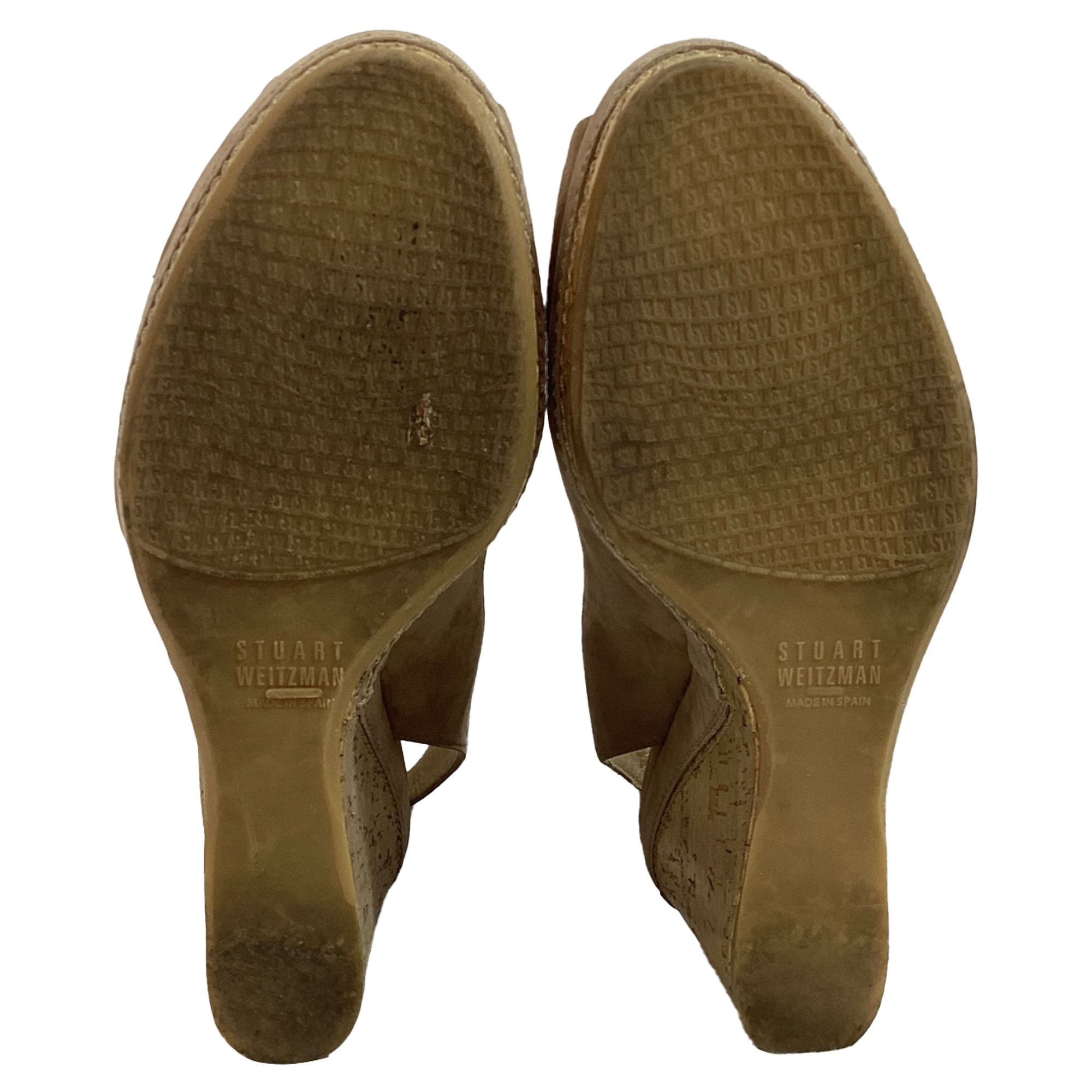 Stuart Weitzman Stuart Weitzman Peep-Toe Slingback Wedge Pumps in Brown Sue Size US 9.5 / IT 39.5 - 4 Thumbnail