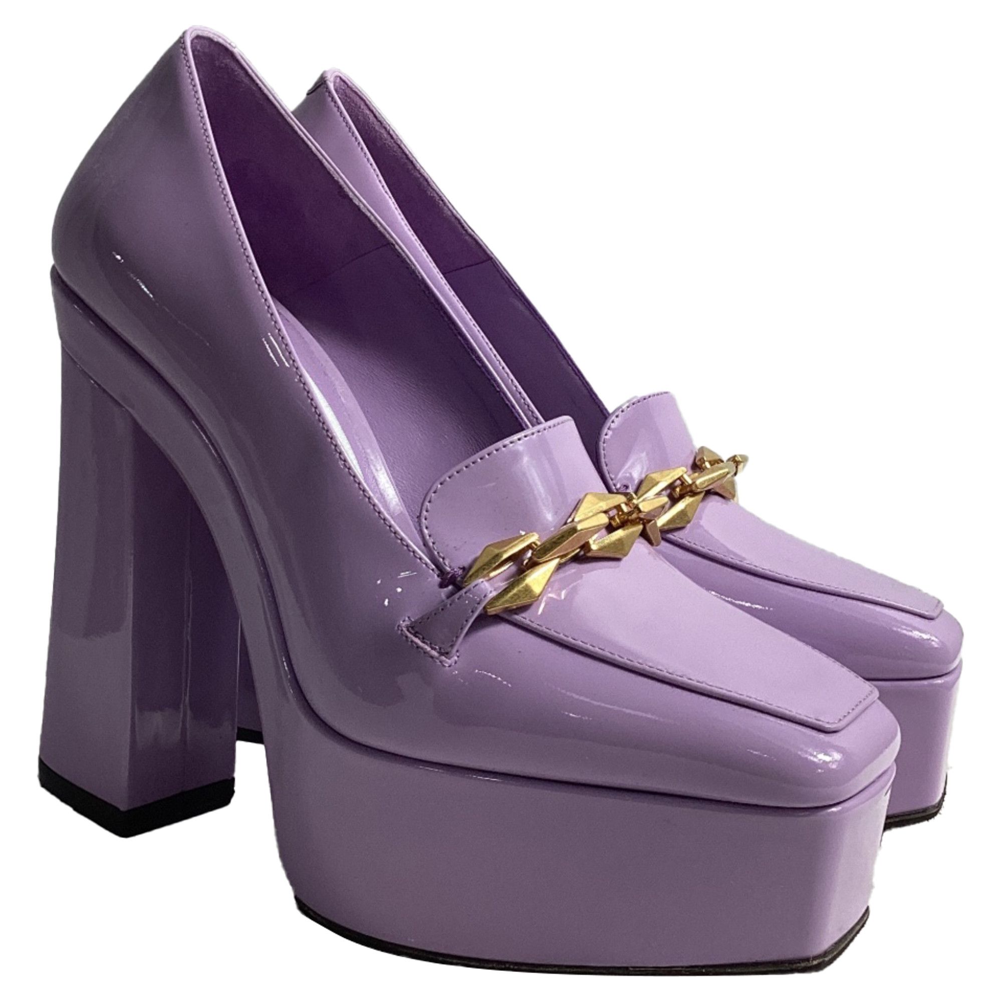 Jimmy Choo Jimmy Choo Diamond Tilda Platform Pumps in Purple Leather Size US 6 / IT 36 - 7 Thumbnail