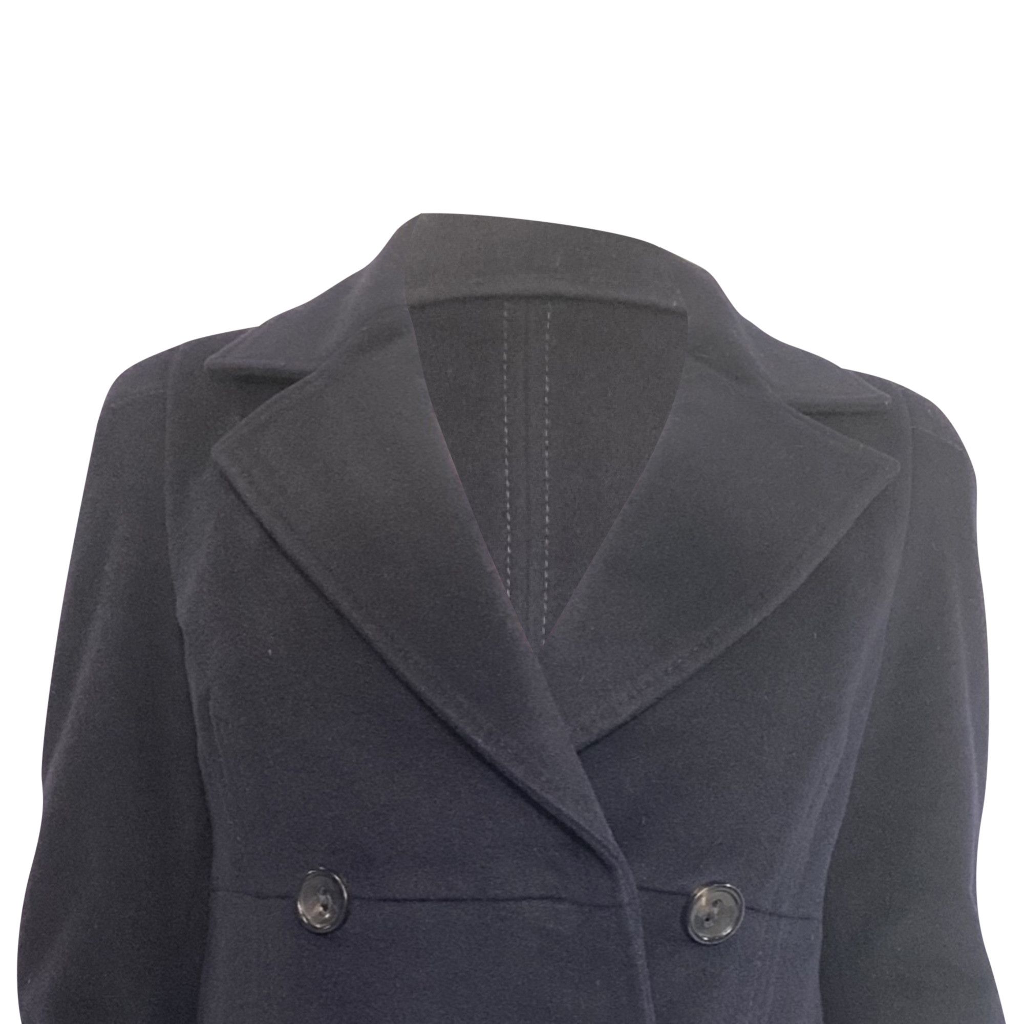 Max Mara Max Mara Studio Pea Coat in Navy Blue Virgin Wool Size XXS / US 00 / IT 34 - 4 Thumbnail