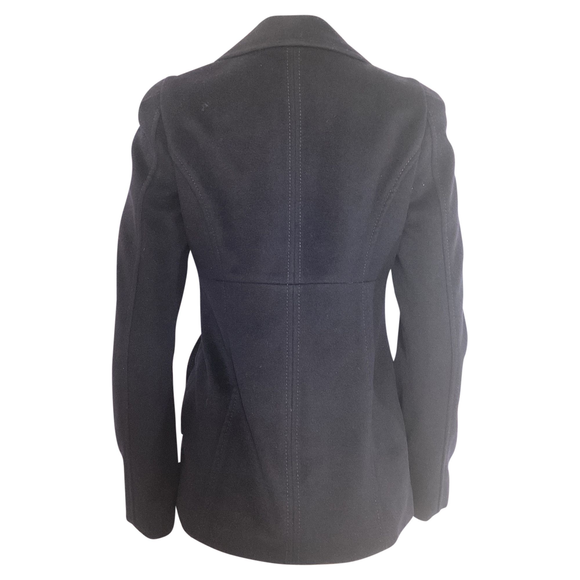 Max Mara Max Mara Studio Pea Coat in Navy Blue Virgin Wool Size XXS / US 00 / IT 34 - 3 Thumbnail