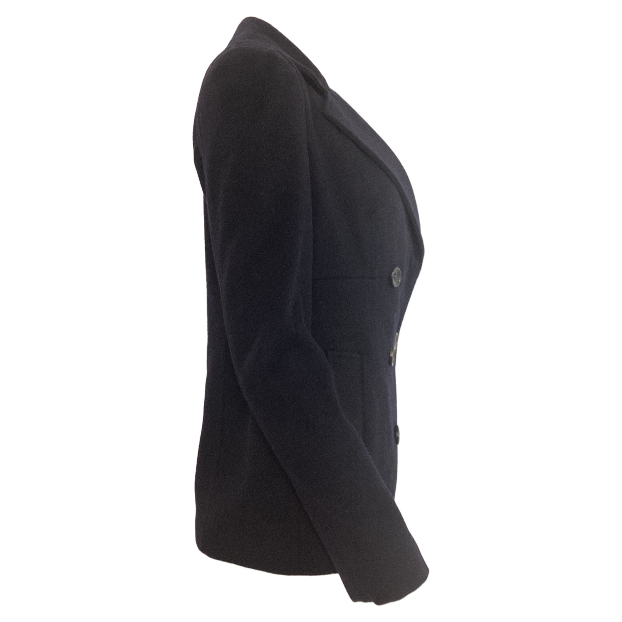 Max Mara Max Mara Studio Pea Coat in Navy Blue Virgin Wool Size XXS / US 00 / IT 34 - 2 Thumbnail