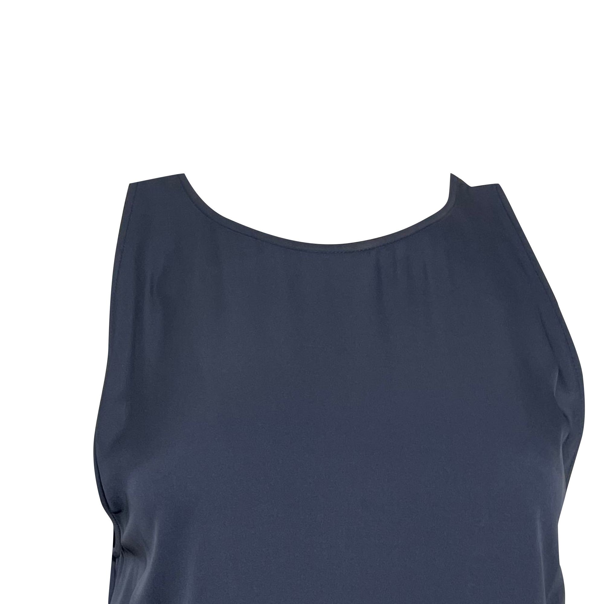 Theory Theory Long Back Sleeveless Midi Dress in Navy Blue Silk Size XS / US 0-2 / IT 36-38 - 6 Thumbnail