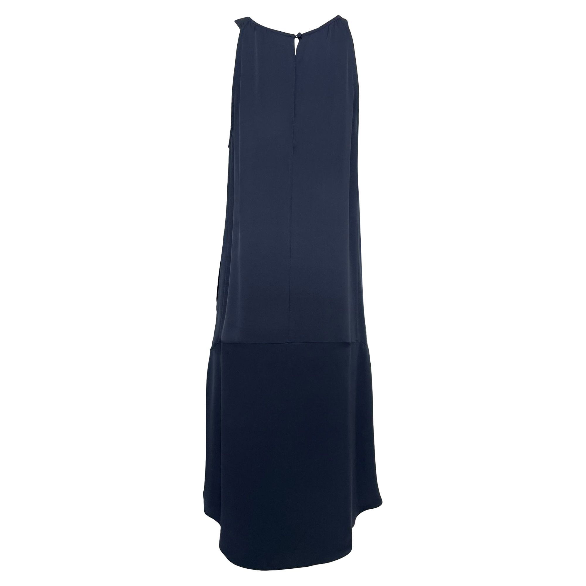 Theory Theory Long Back Sleeveless Midi Dress in Navy Blue Silk Size XS / US 0-2 / IT 36-38 - 2 Thumbnail