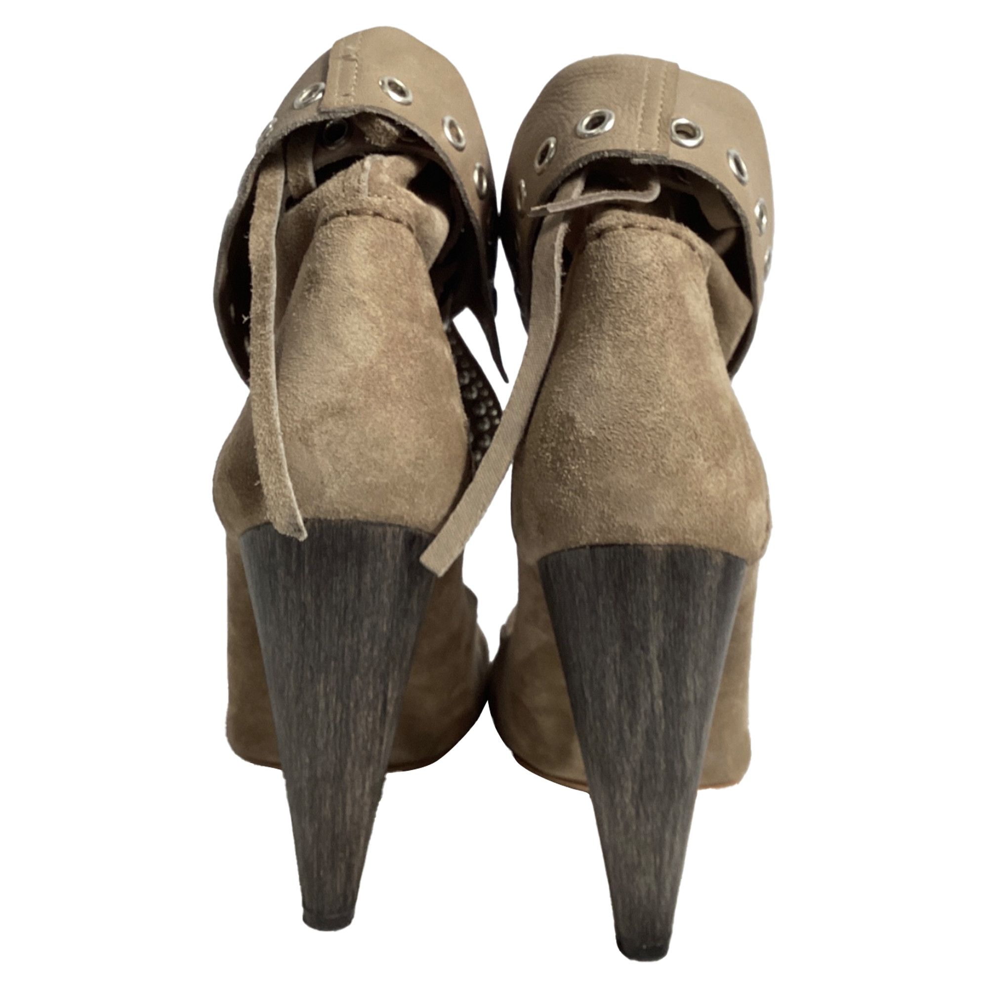 Isabel Marant Isabel Marant Mossa Studded Cut Out Ankle Boots in Brown Su Size US 10 / IT 40 - 4 Thumbnail