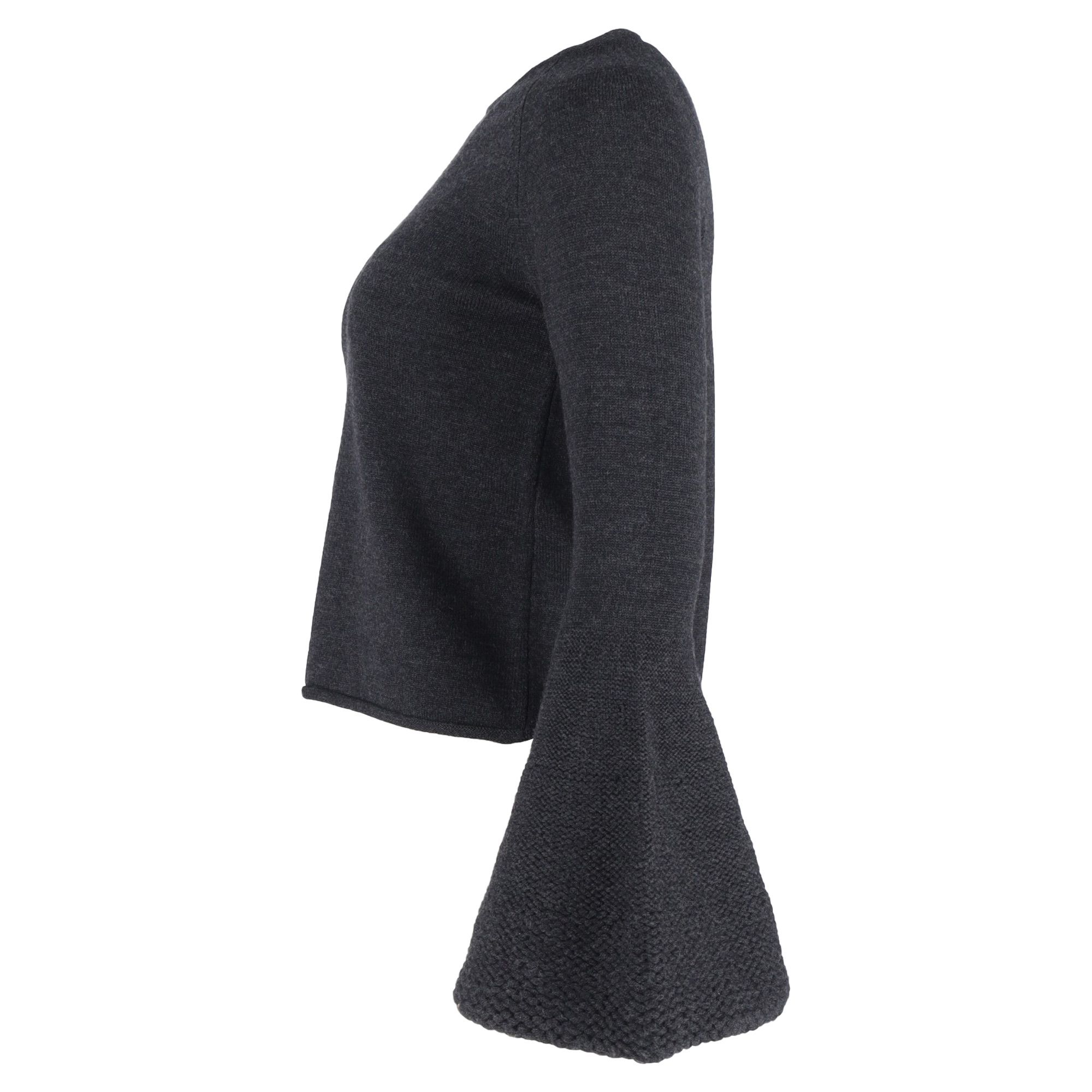 CO Co Flared Sleeve Sweater in Grey Wool Size XXS / US 00 / IT 34 - 2 Thumbnail