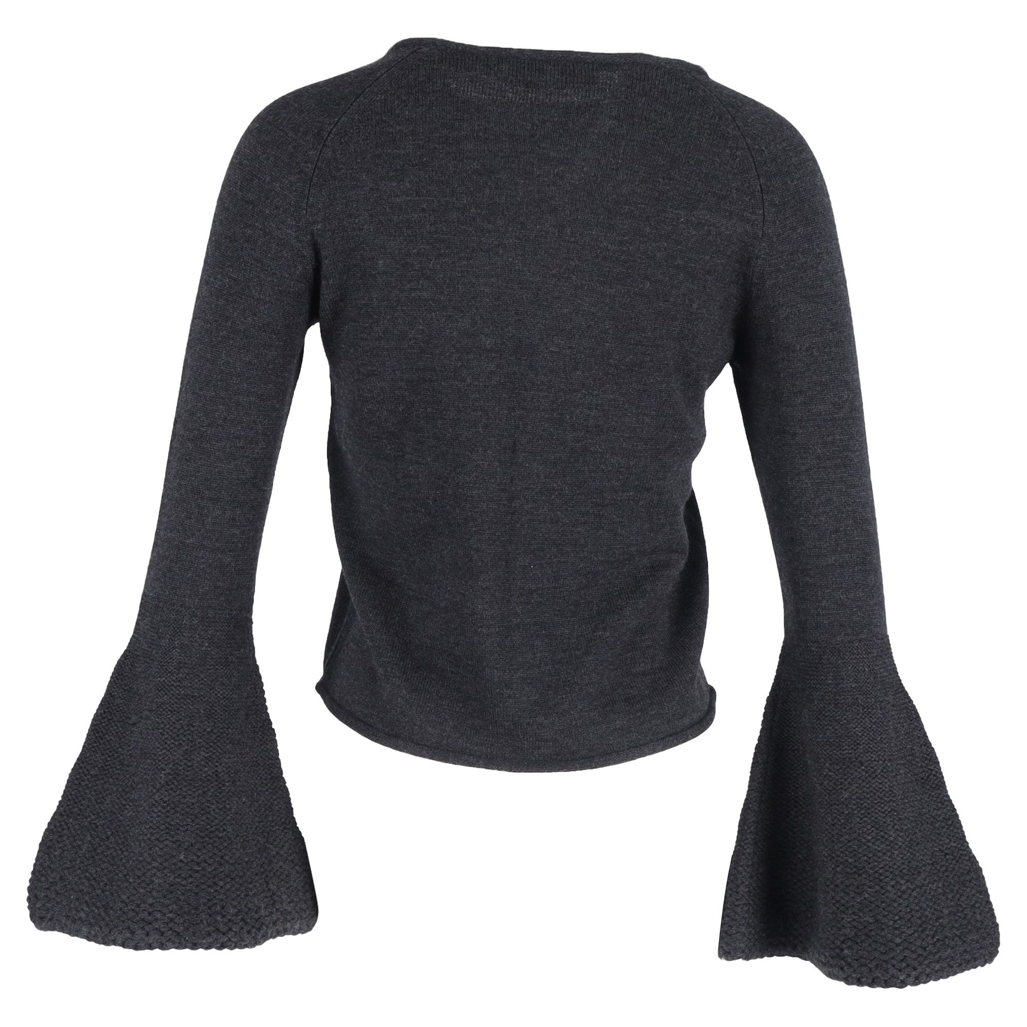 CO Co Flared Sleeve Sweater in Grey Wool Size XXS / US 00 / IT 34 - 3 Thumbnail
