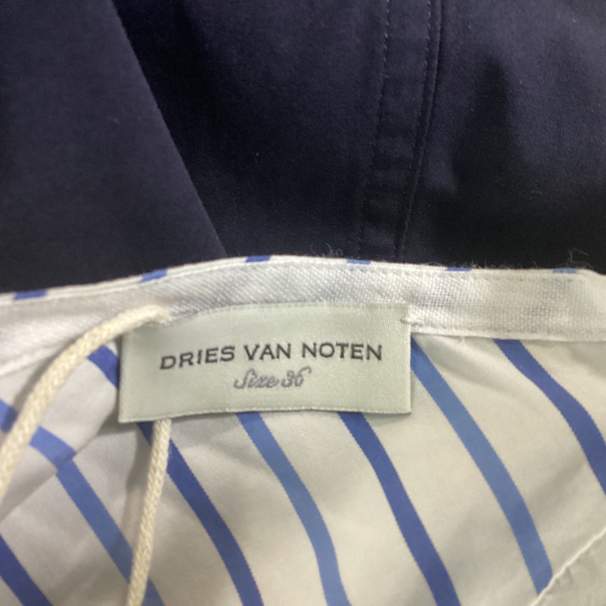 Dries Van Noten Dries Van Noten Stiped Bra Top Midi Dress in Navy Blue Cotto Size XXS / US 00 / IT 34 - 5 Thumbnail