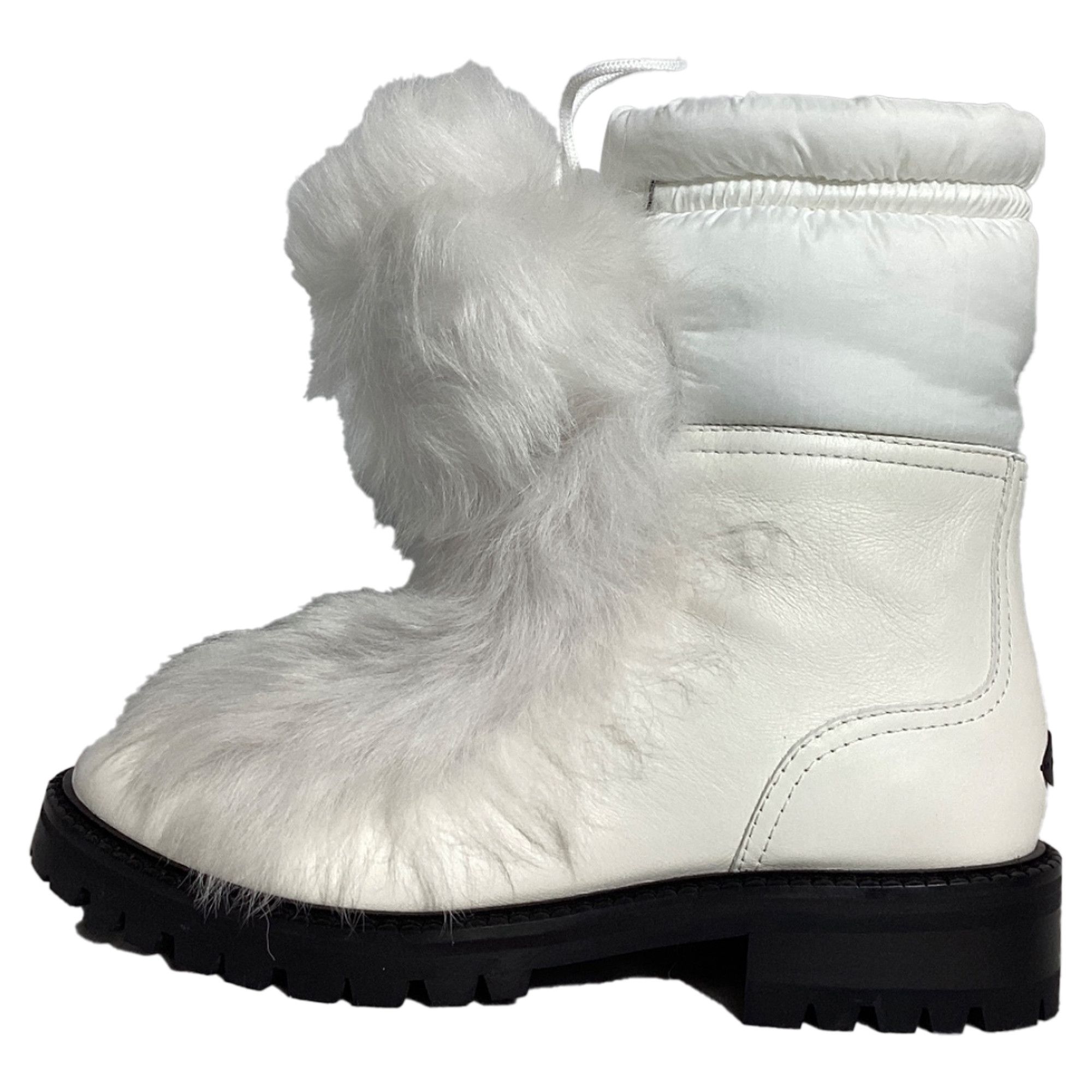 Jimmy Choo Jimmy Choo Fur Trim Ankle Boots in White Leather Size US 6.5 / IT 36.5 - 4 Thumbnail