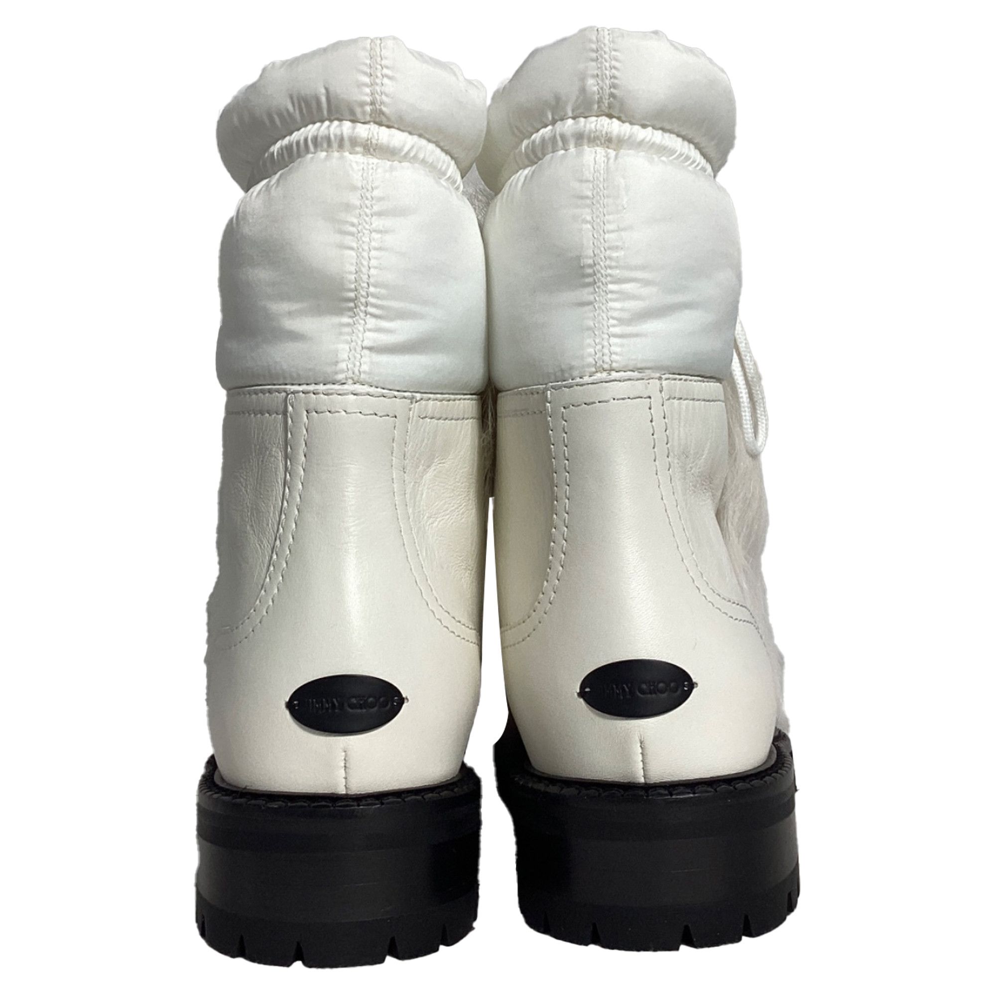 Jimmy Choo Jimmy Choo Fur Trim Ankle Boots in White Leather Size US 6.5 / IT 36.5 - 3 Thumbnail