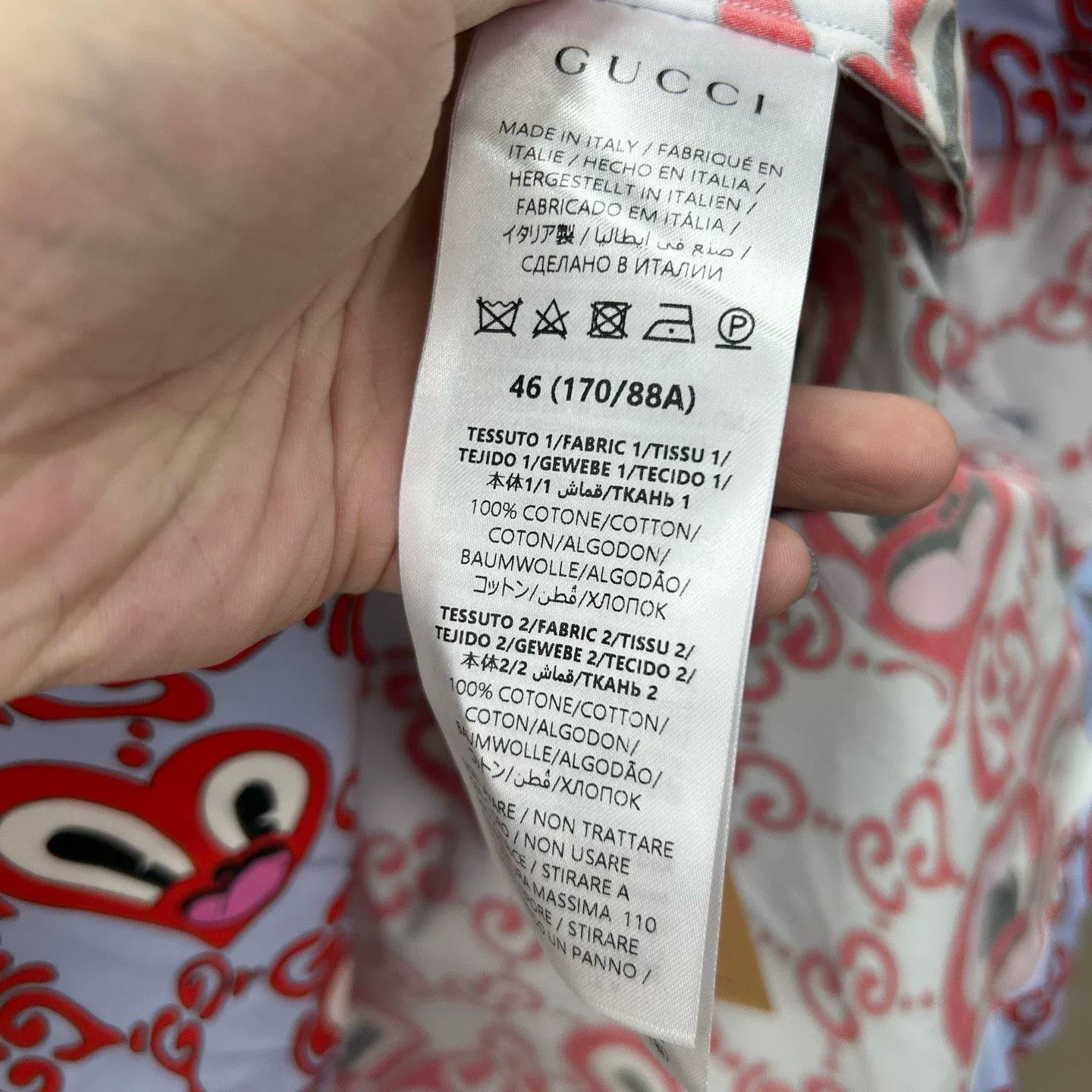 Gucci Gucci Heart GG Print Shirt Size S Size US S / EU 44-46 / 1 - 5 Thumbnail