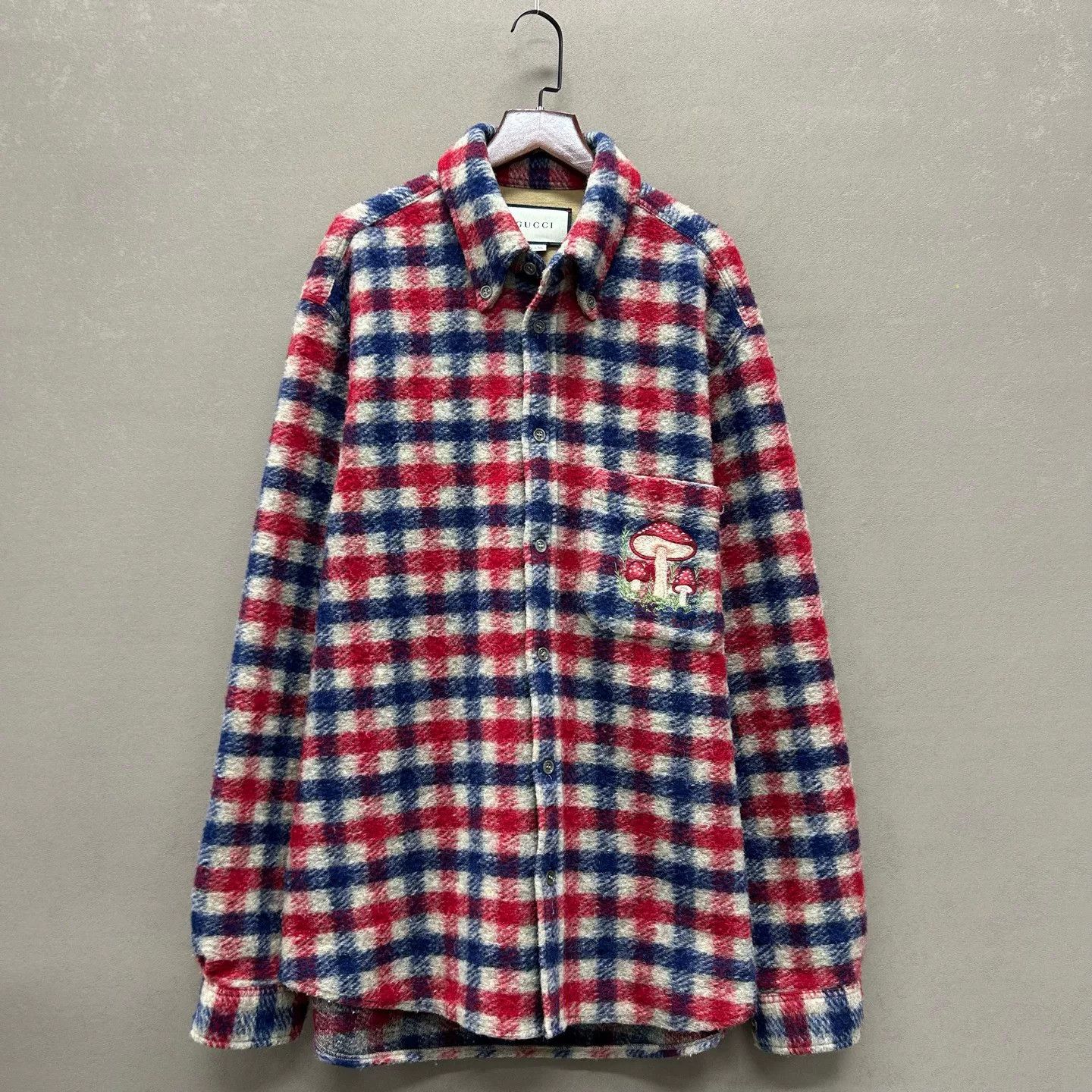 Gucci Gucci Mushroom Embroidery Plaid Shirt Jacket Size S Size US S / EU 44-46 / 1 - 2 Thumbnail
