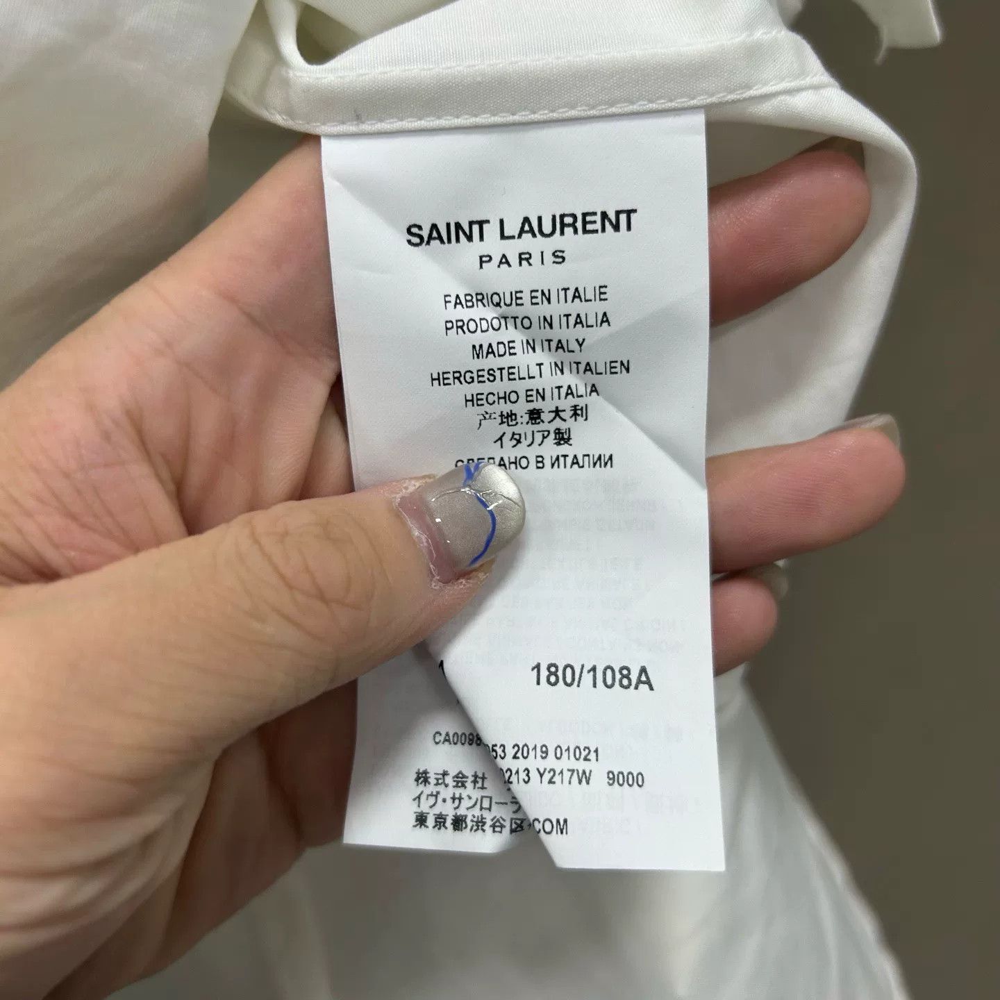 Saint Laurent Paris Saint Laurent White Button Up Shirt Size L Size US L / EU 52-54 / 3 - 5 Thumbnail