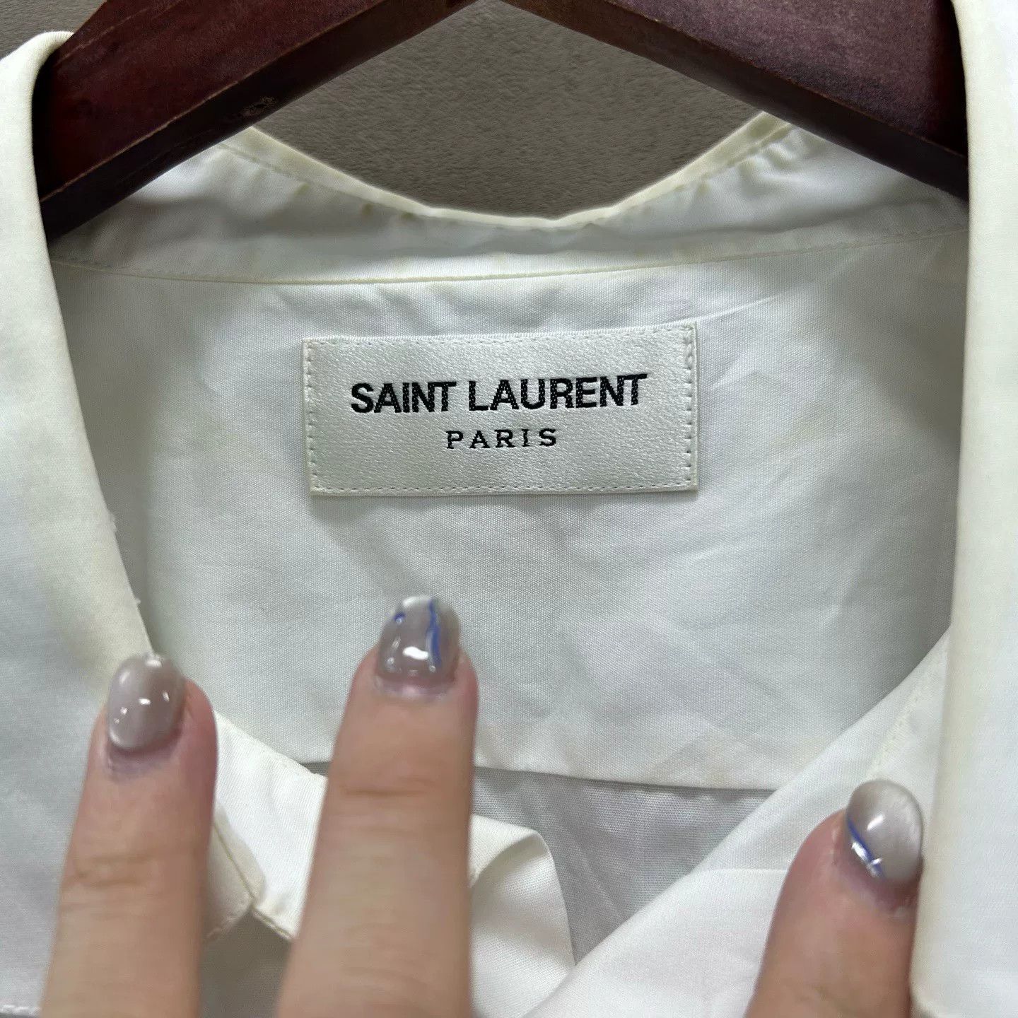 Saint Laurent Paris Saint Laurent White Button Up Shirt Size L Size US L / EU 52-54 / 3 - 4 Thumbnail