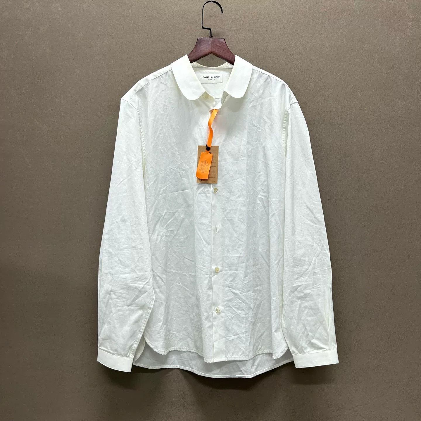 Saint Laurent Paris Saint Laurent White Button Up Shirt Size L Size US L / EU 52-54 / 3 - 2 Thumbnail