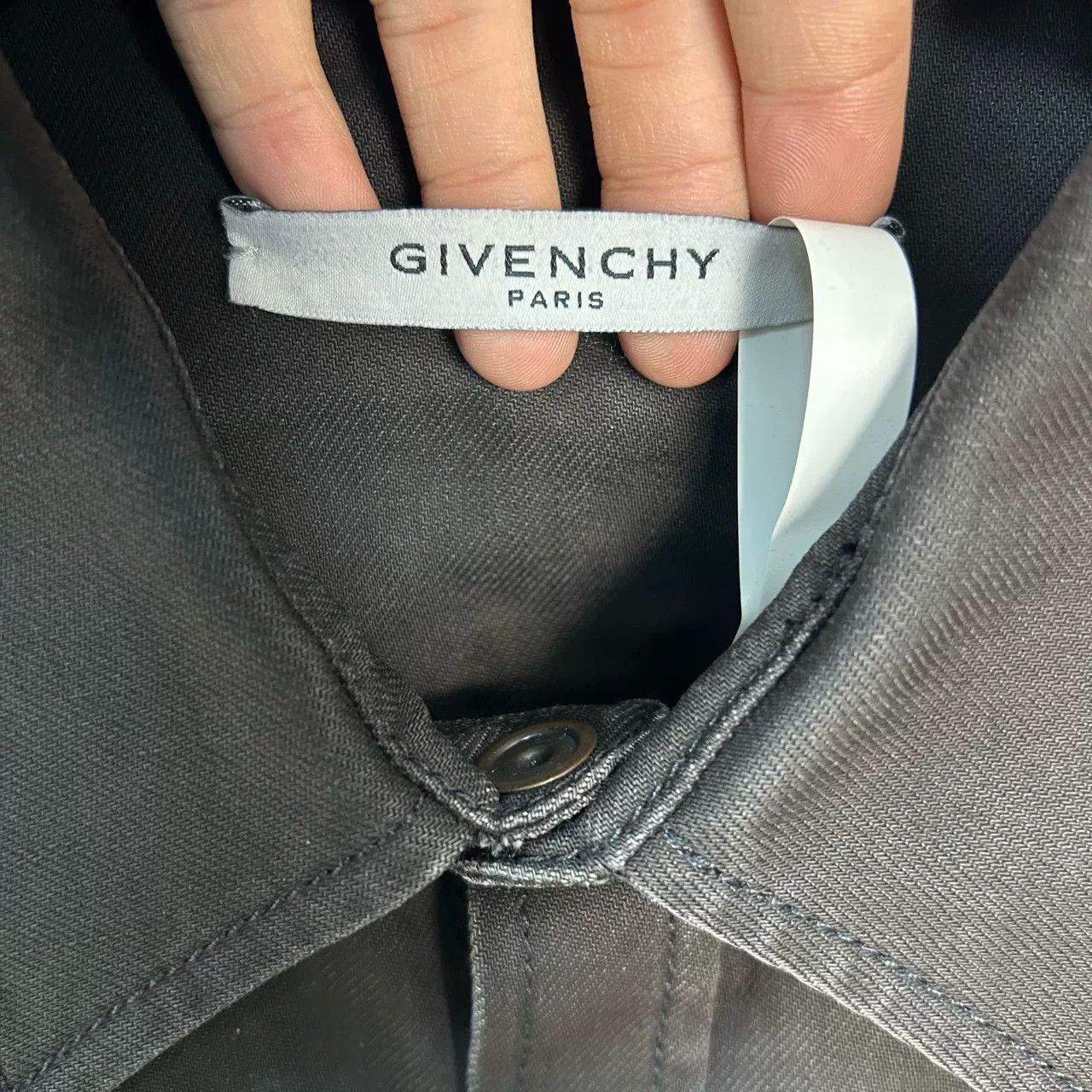 Givenchy Givenchy Leather Trim Denim Shirt Size M Size US M / EU 48-50 / 2 - 4 Thumbnail