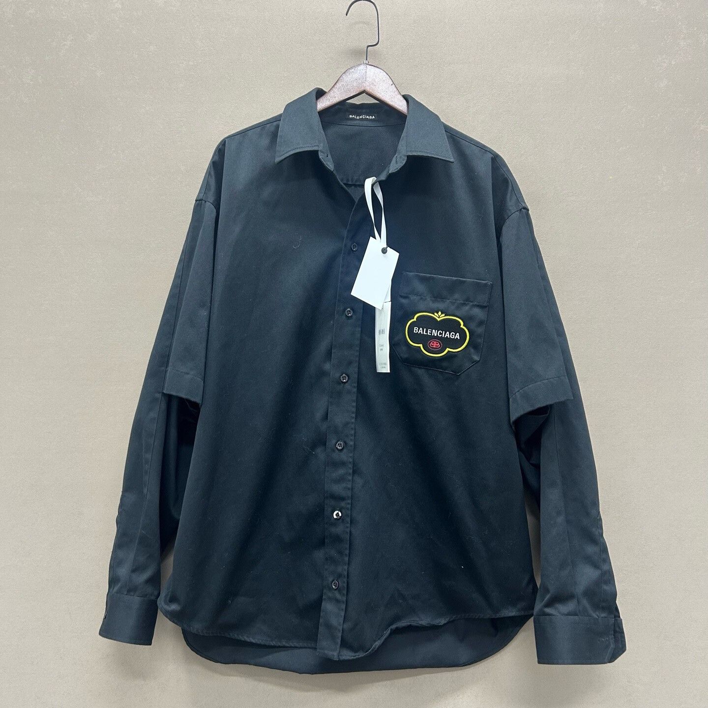 Balenciaga Balenciaga Logo Black Shirt Size M Size US M / EU 48-50 / 2 - 2 Thumbnail