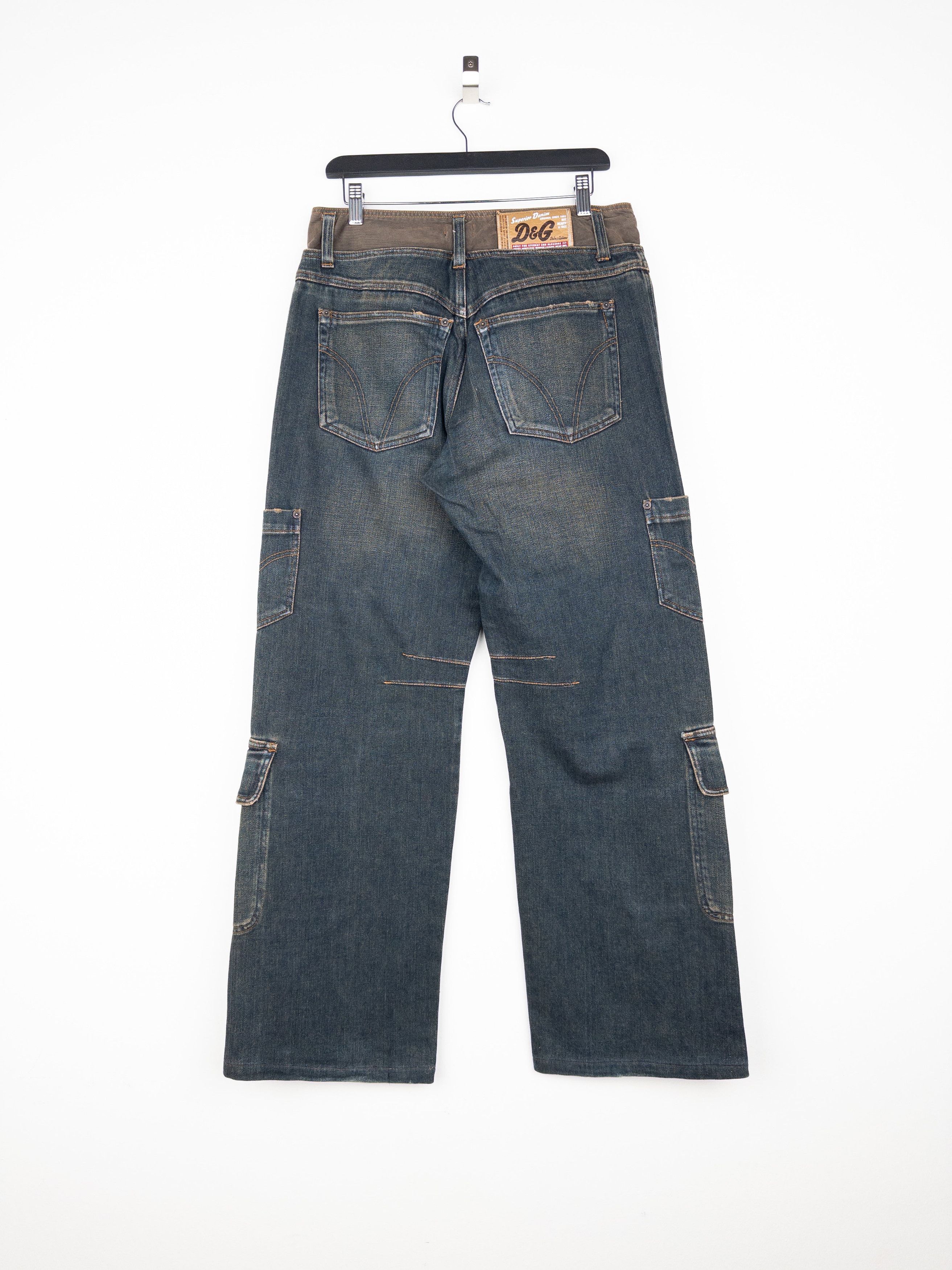 Dolce & Gabbana AW03 Double Waist Denim Cargo Pants Size US 32 / EU 48 - 2 Thumbnail