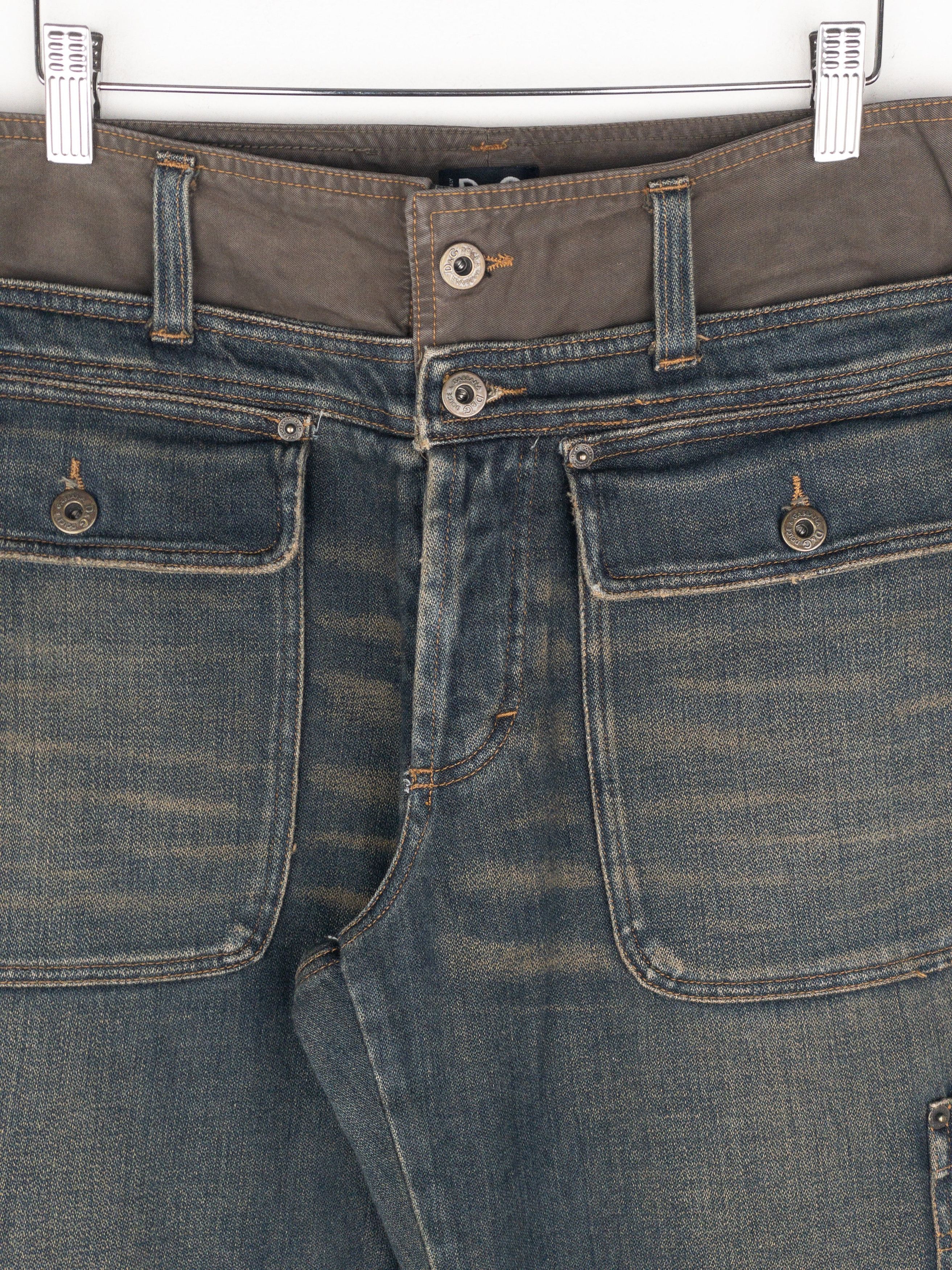 Dolce & Gabbana AW03 Double Waist Denim Cargo Pants Size US 32 / EU 48 - 3 Thumbnail