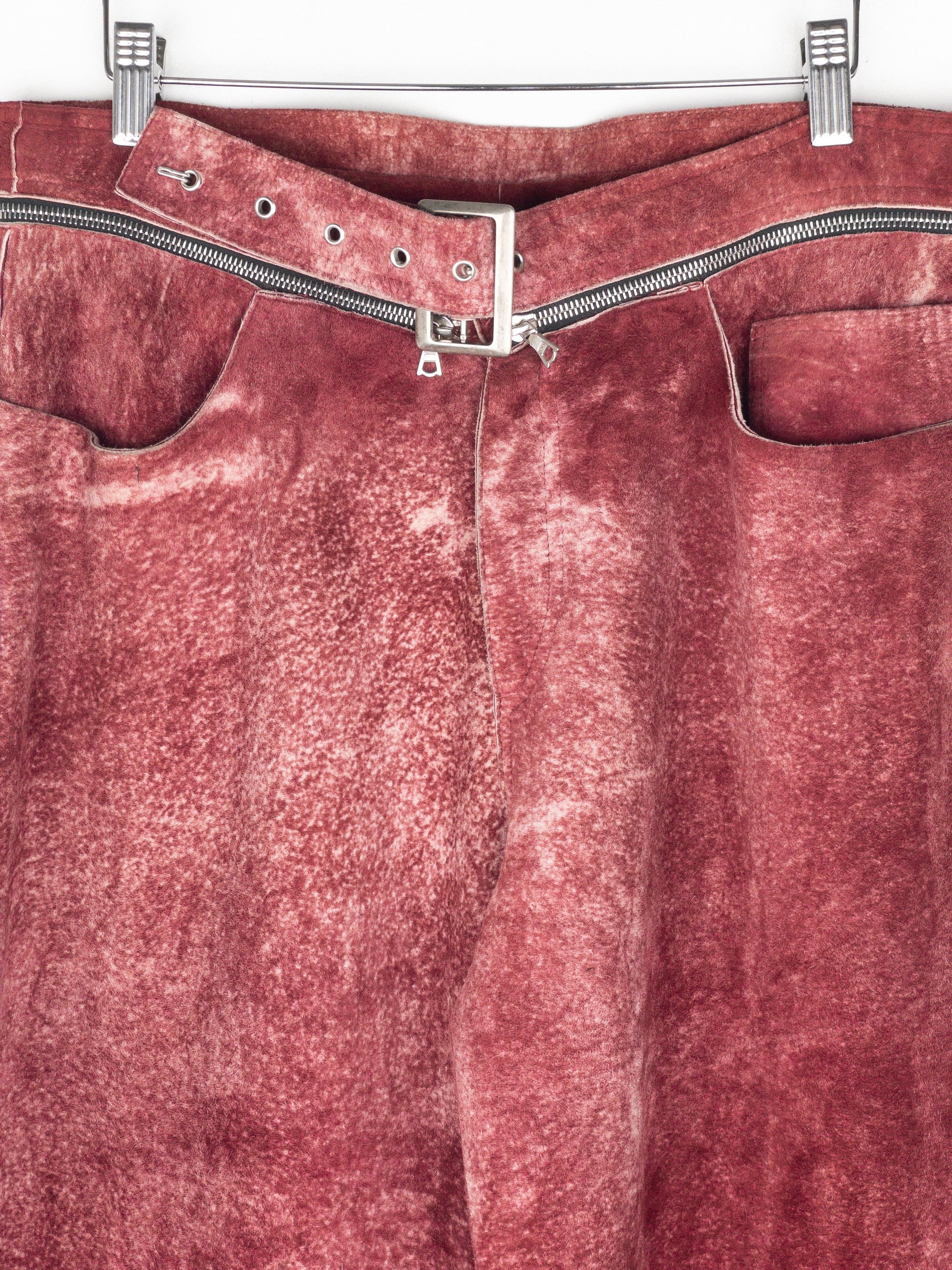 Jean Paul Gaultier AW00 Wide Leg Suede Leather Pants Size US 34 / EU 50 - 3 Thumbnail