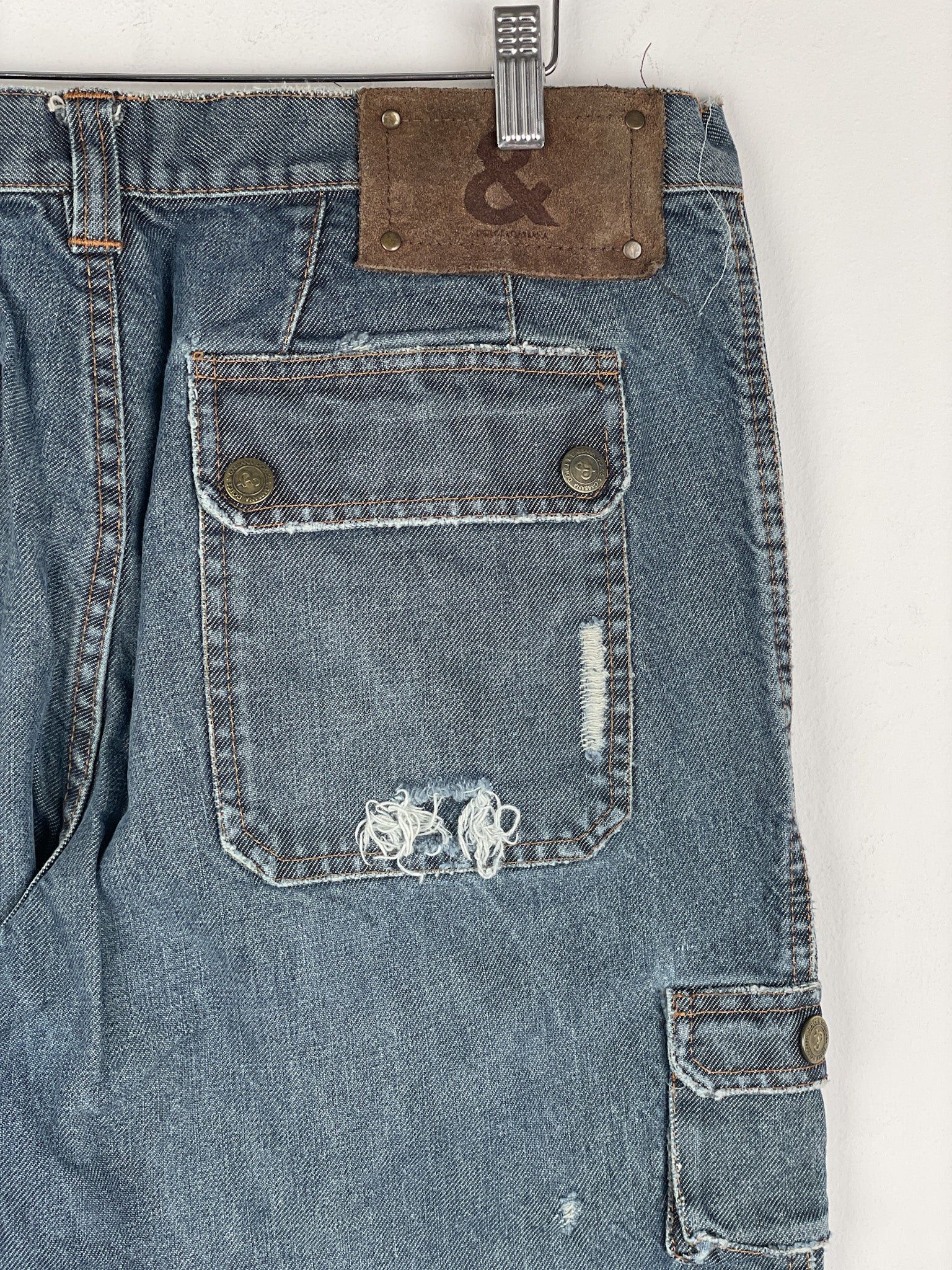 Dolce & Gabbana AW03 Double-Knee Denim Cargo Pants Size US 31 - 11 Thumbnail